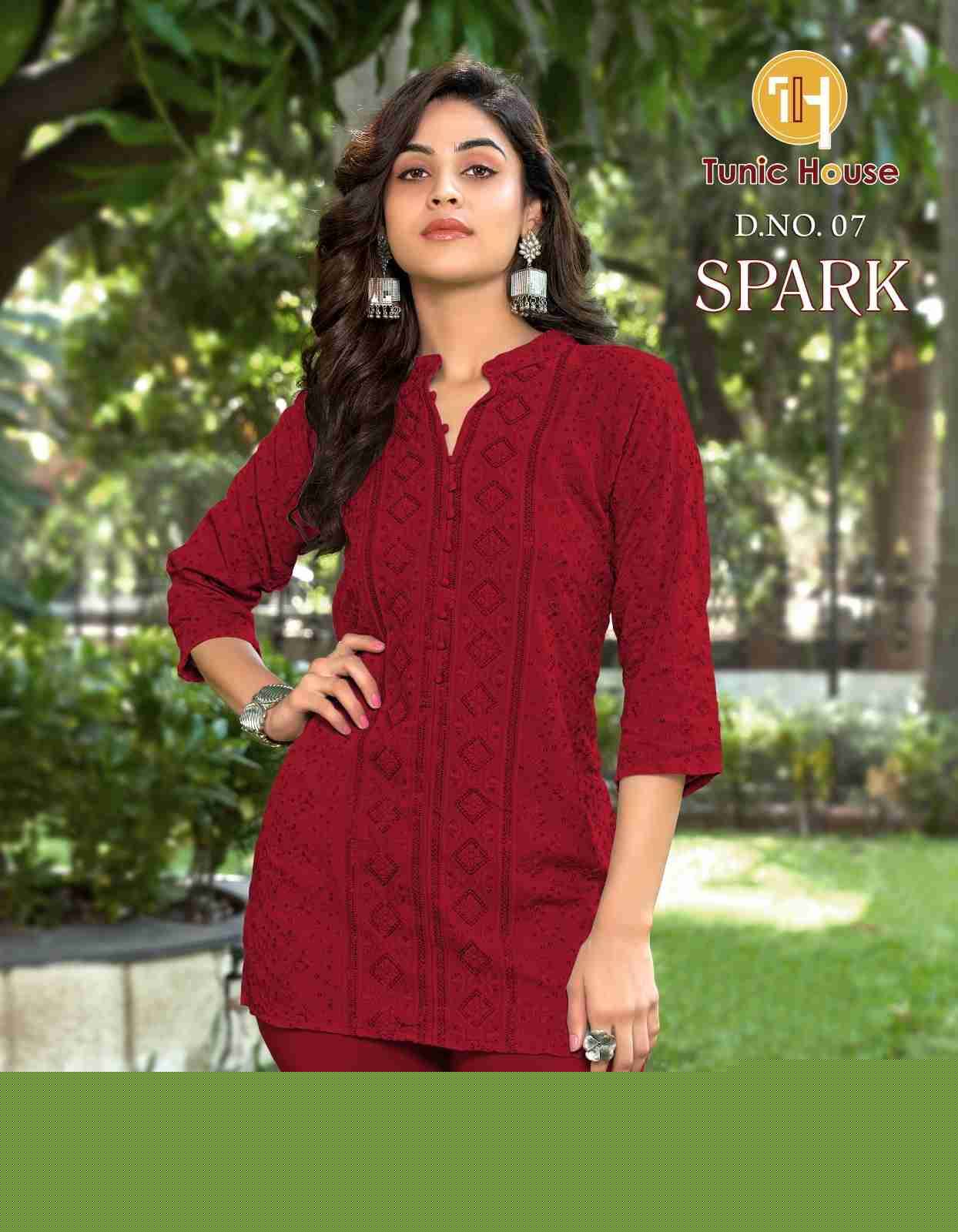 Spark By Tunic House Designer Stylish Fancy Colorful Beautiful Party Wear & Ethnic Wear Collection Viscose Rayon Tops At Wholesale Price