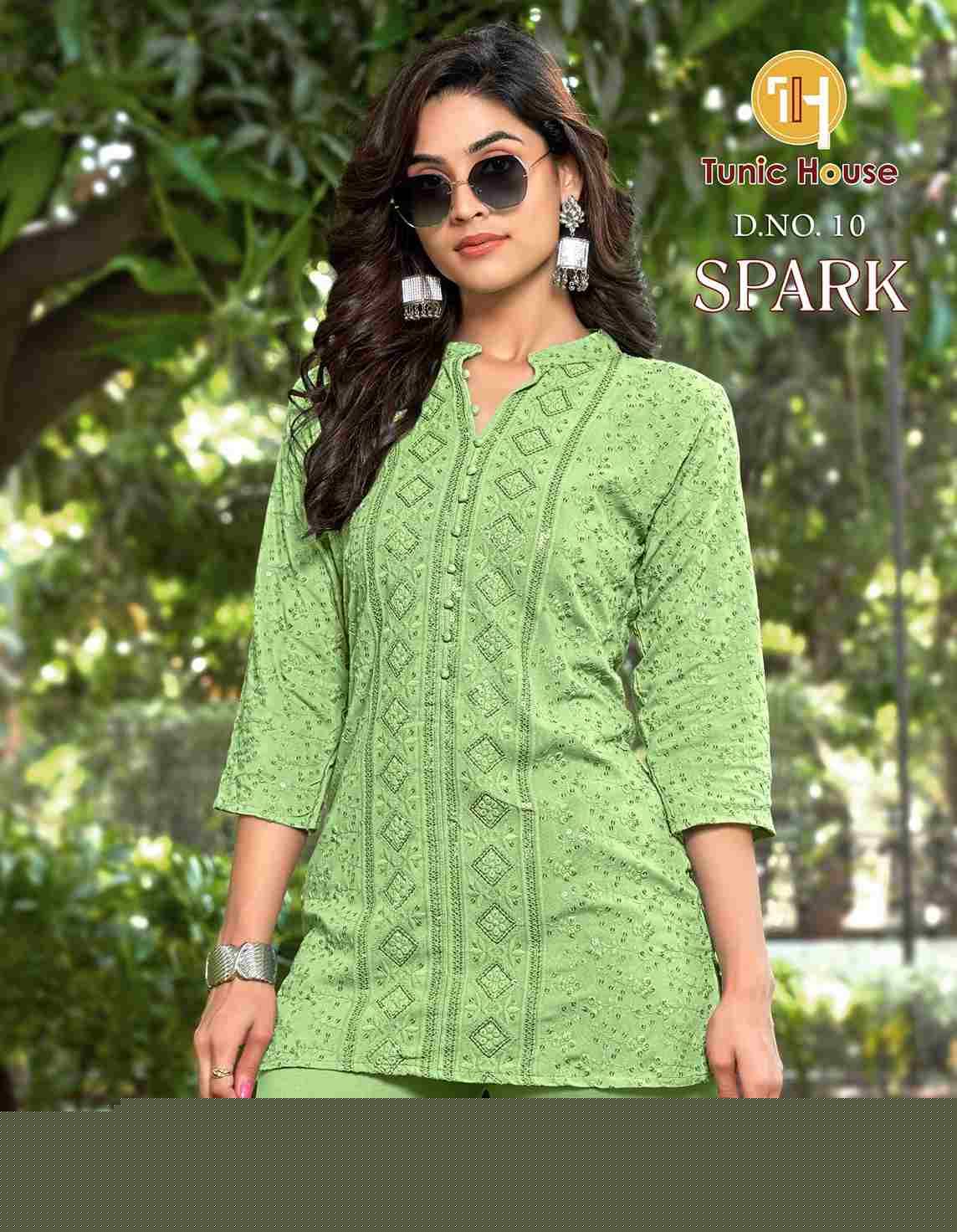 Spark By Tunic House Designer Stylish Fancy Colorful Beautiful Party Wear & Ethnic Wear Collection Viscose Rayon Tops At Wholesale Price
