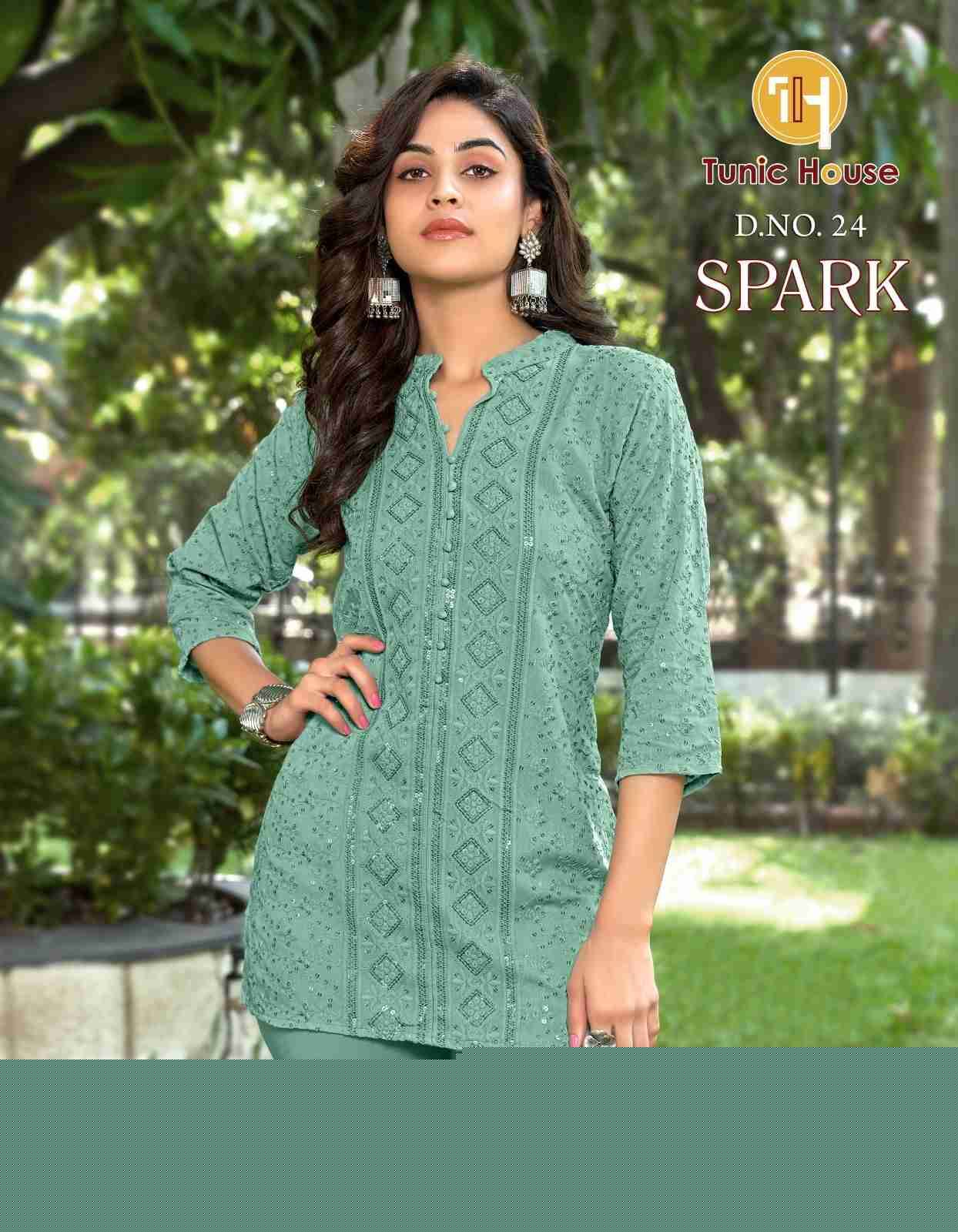 Spark By Tunic House Designer Stylish Fancy Colorful Beautiful Party Wear & Ethnic Wear Collection Viscose Rayon Tops At Wholesale Price