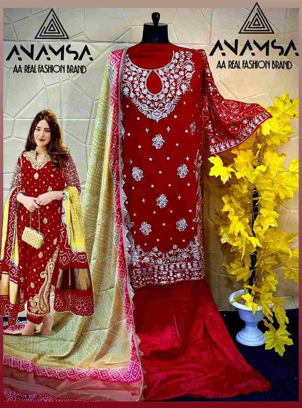 Anamsa Hit Design 427 Colours By Fashid Wholesale 427-A To 427-D Series Beautiful Pakistani Suits Colorful Stylish Fancy Casual Wear & Ethnic Wear Pure Faux Georgette Embroidered Dresses At Wholesale Price