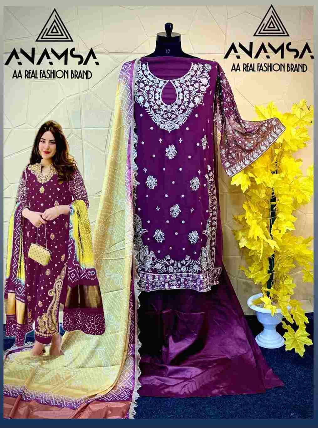 Anamsa Hit Design 427 Colours By Fashid Wholesale 427-A To 427-D Series Beautiful Pakistani Suits Colorful Stylish Fancy Casual Wear & Ethnic Wear Pure Faux Georgette Embroidered Dresses At Wholesale Price