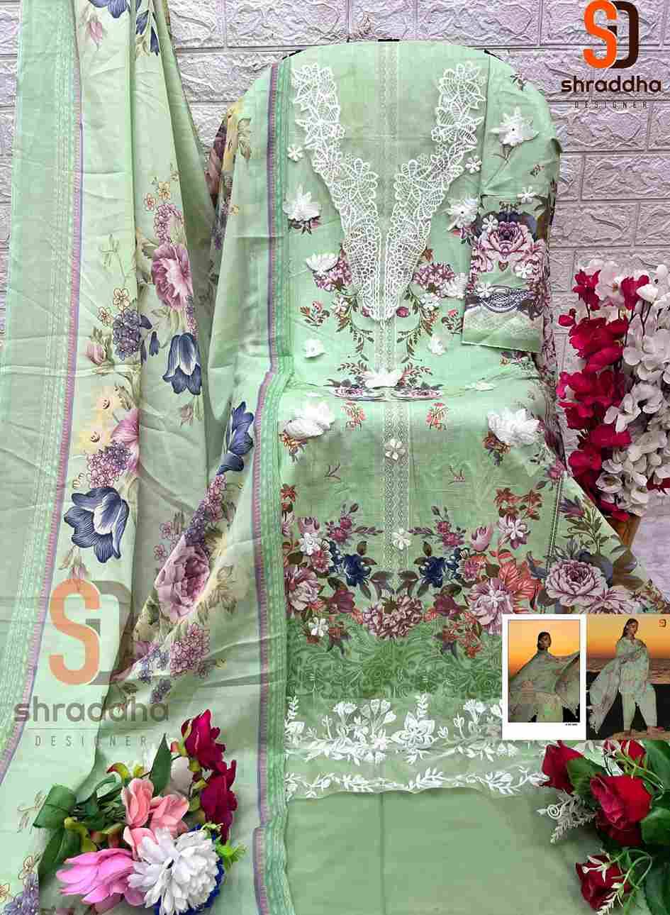 Sana Safinaz Vol-5 By Shraddha Designer 5001 To 5002 Series Beautiful Pakistani Suits Colorful Stylish Fancy Casual Wear & Ethnic Wear Pure Lawn Cotton With Embroidered Dresses At Wholesale Price