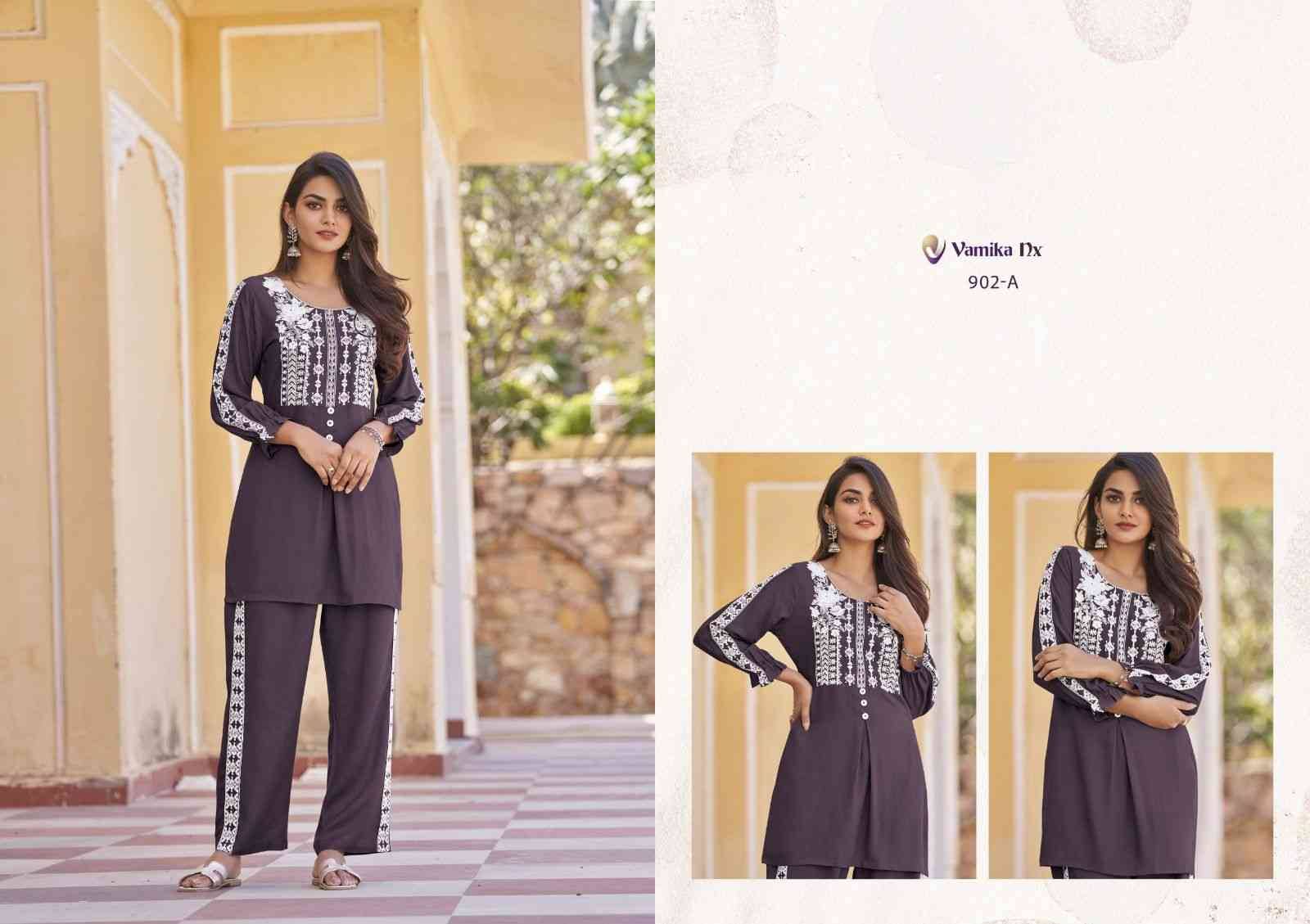 Vintage Platinum By Vamika 902-A To 902-E Series Designer Stylish Fancy Colorful Beautiful Party Wear & Ethnic Wear Collection Heavy Rayon Kurtis With Bottom At Wholesale Price