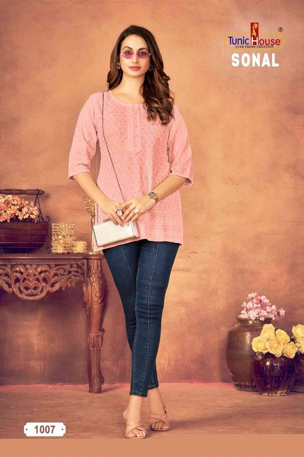 Sonal By Tunic House Designer Stylish Fancy Colorful Beautiful Party Wear & Ethnic Wear Collection Viscose Rayon With Work Tops At Wholesale Price