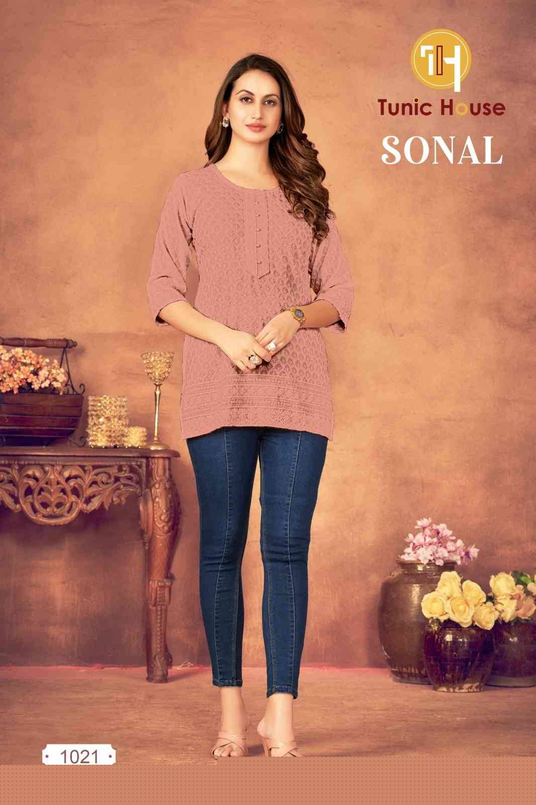 Sonal By Tunic House Designer Stylish Fancy Colorful Beautiful Party Wear & Ethnic Wear Collection Viscose Rayon With Work Tops At Wholesale Price