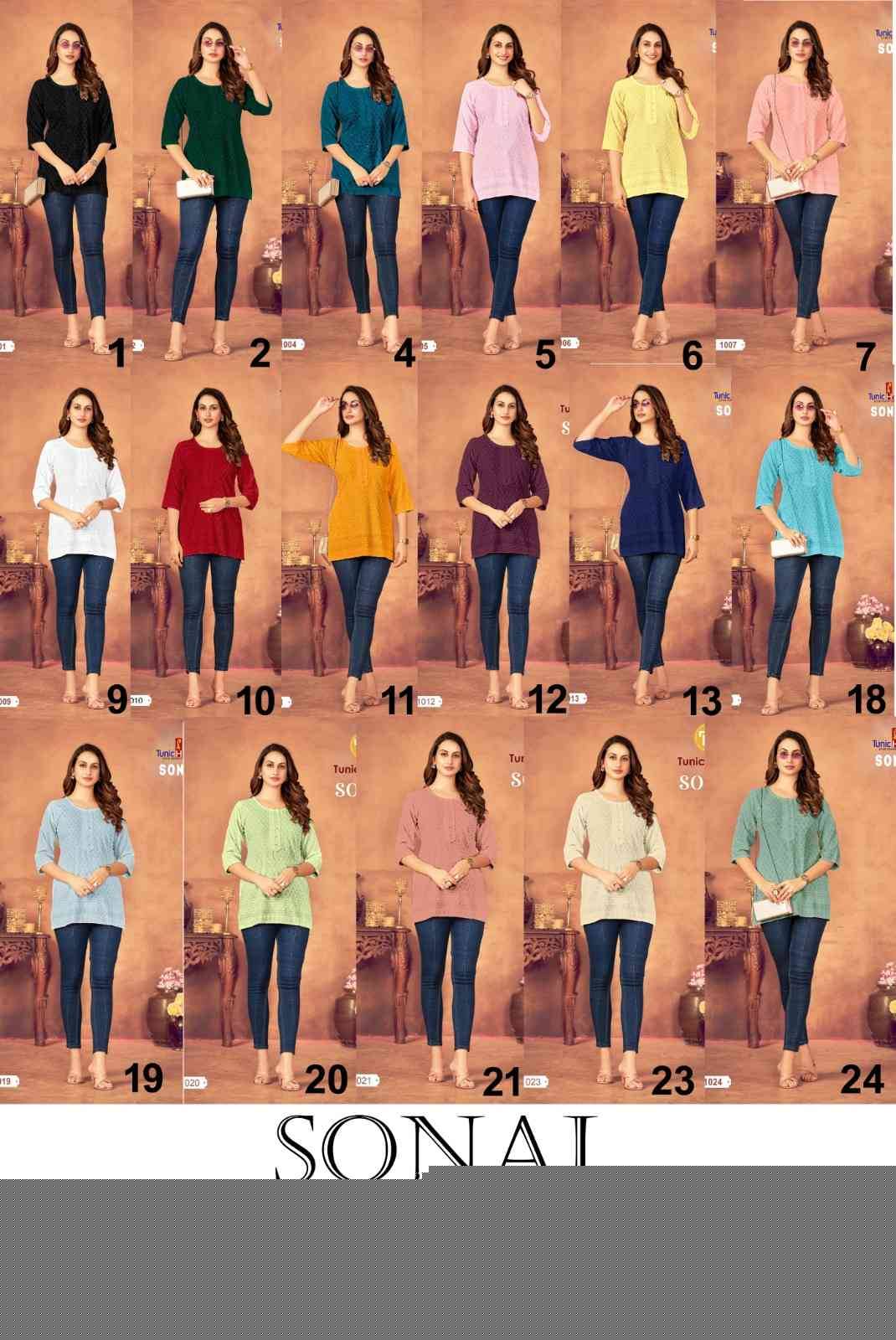 Sonal By Tunic House Designer Stylish Fancy Colorful Beautiful Party Wear & Ethnic Wear Collection Viscose Rayon With Work Tops At Wholesale Price
