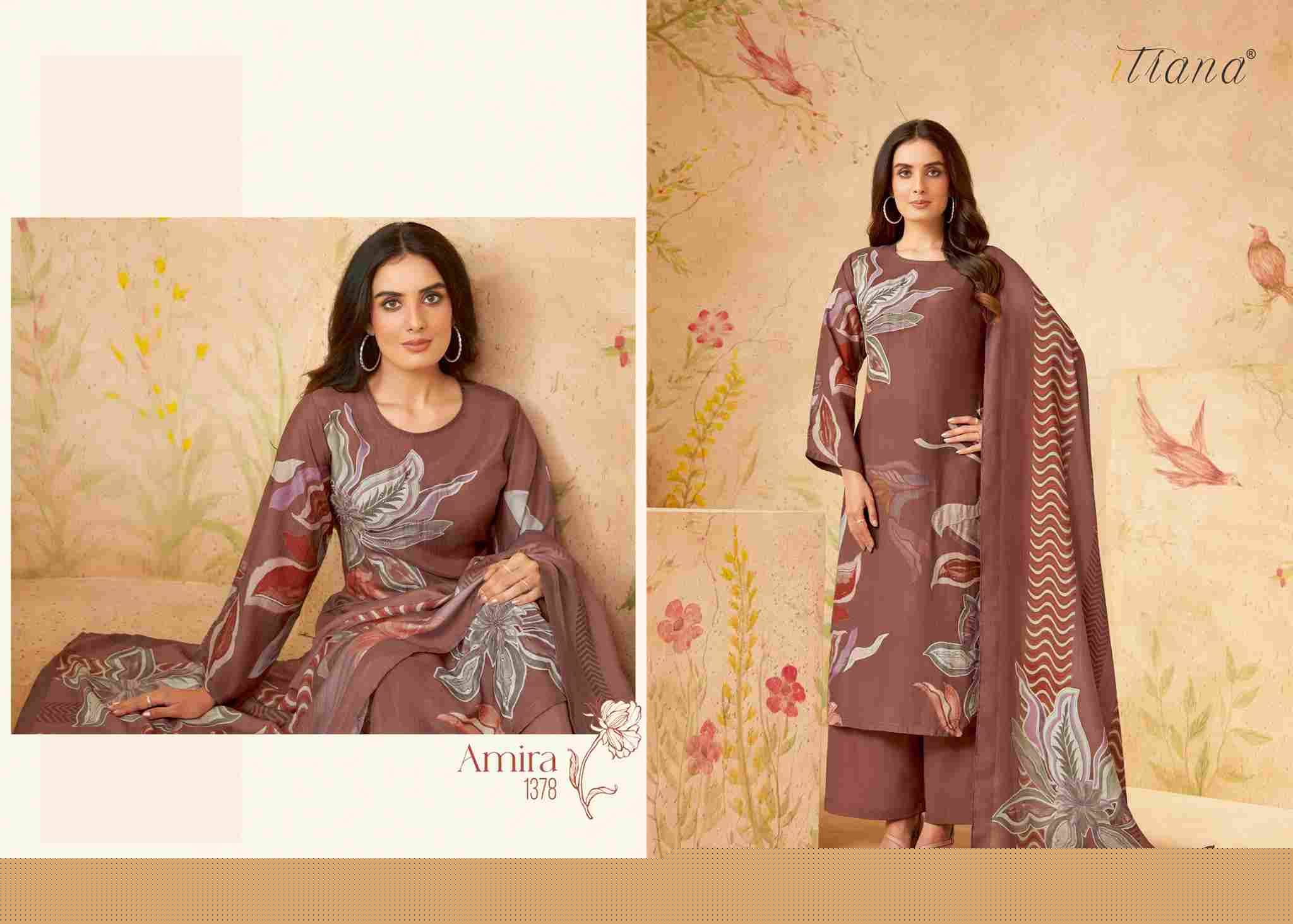 Amira By Itrana Beautiful Festive Suits Colorful Stylish Fancy Casual Wear & Ethnic Wear Muslin Silk Print Dresses At Wholesale Price