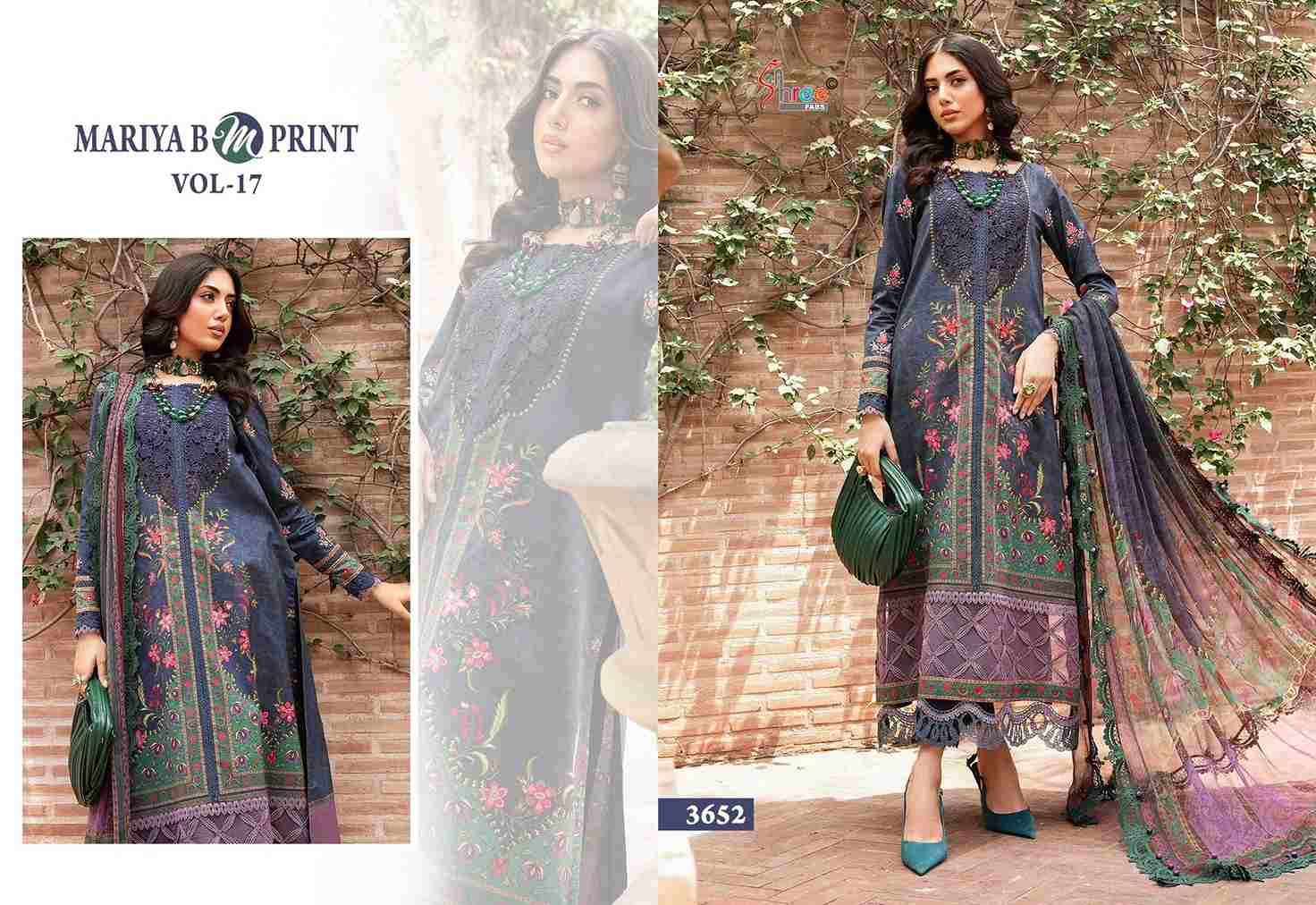 Mariya B Mprint Vol-17 By Shree Fabs 3648 To 3653 Series Beautiful Pakistani Suits Colorful Stylish Fancy Casual Wear & Ethnic Wear Pure Cotton Embroidered Dresses At Wholesale Price