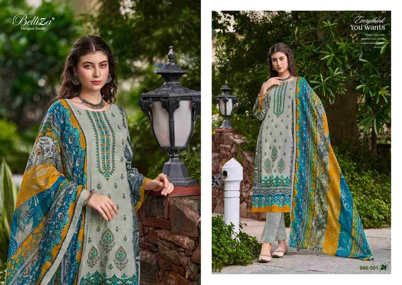 Bin Saeed Vol-5 By Belliza 946-001 To 946-008 Series Beautiful Stylish Festive Suits Fancy Colorful Casual Wear & Ethnic Wear & Ready To Wear Pure Cotton Digital Print Dresses At Wholesale Price
