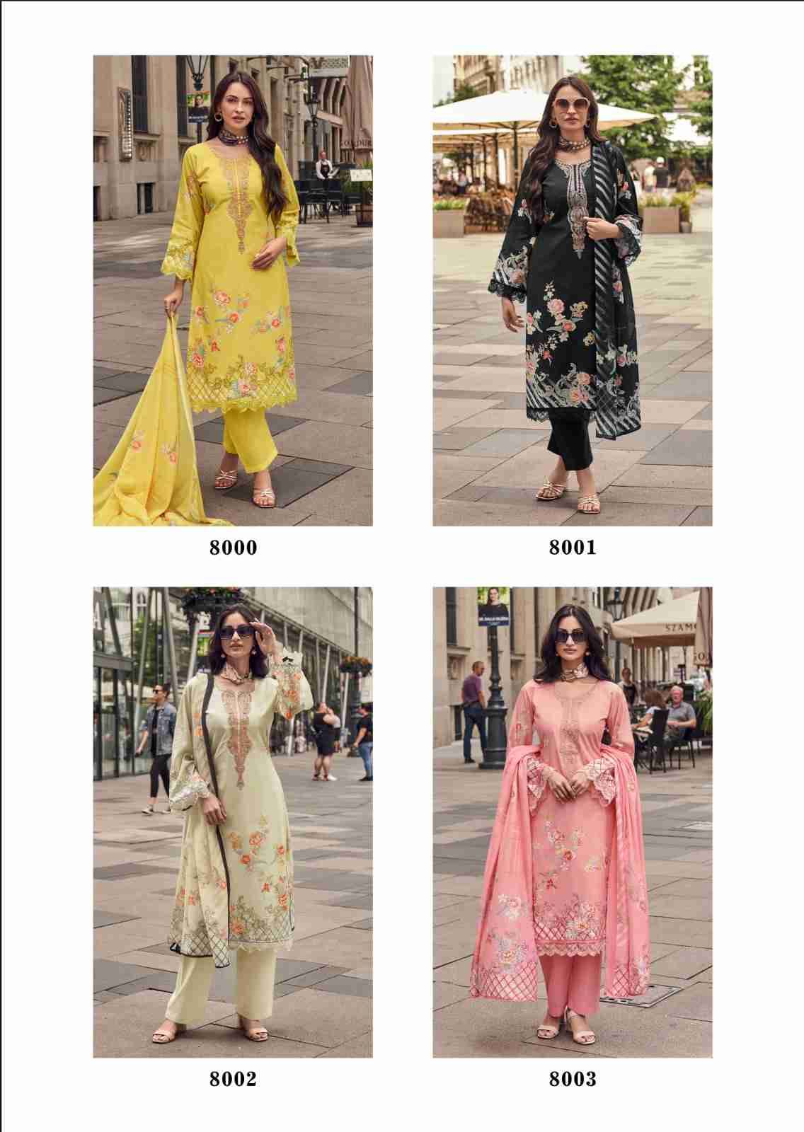 Aayka By The Hermitage Shop 8000 To 8005 Series Beautiful Festive Suits Colorful Stylish Fancy Casual Wear & Ethnic Wear Pure Lawn Cotton Dresses At Wholesale Price