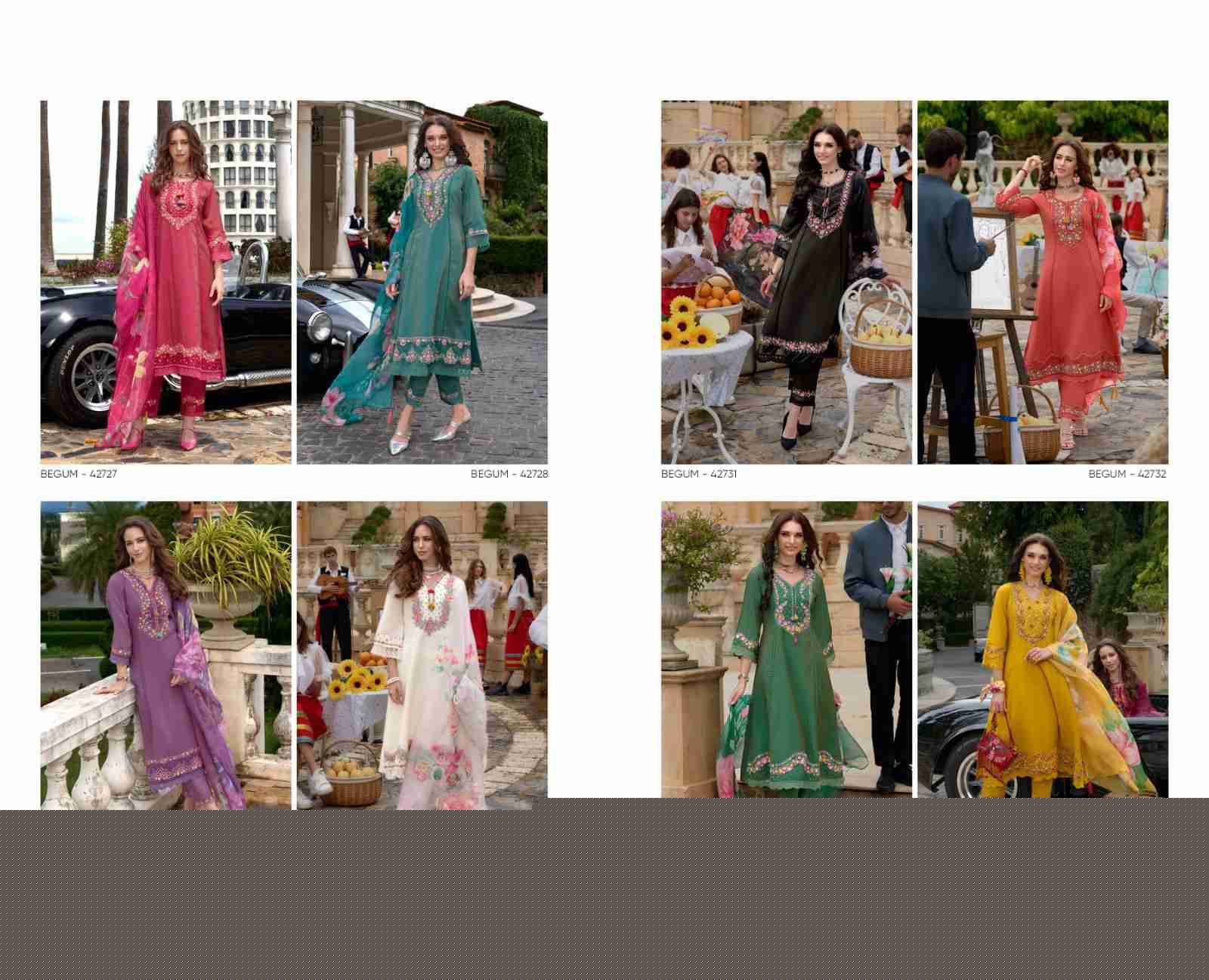 Begum Vol-6 By Kailee 42727 To 42734 Series Festive Suits Beautiful Fancy Colorful Stylish Party Wear & Occasional Wear Pure Viscose Silk With Work Dresses At Wholesale Price