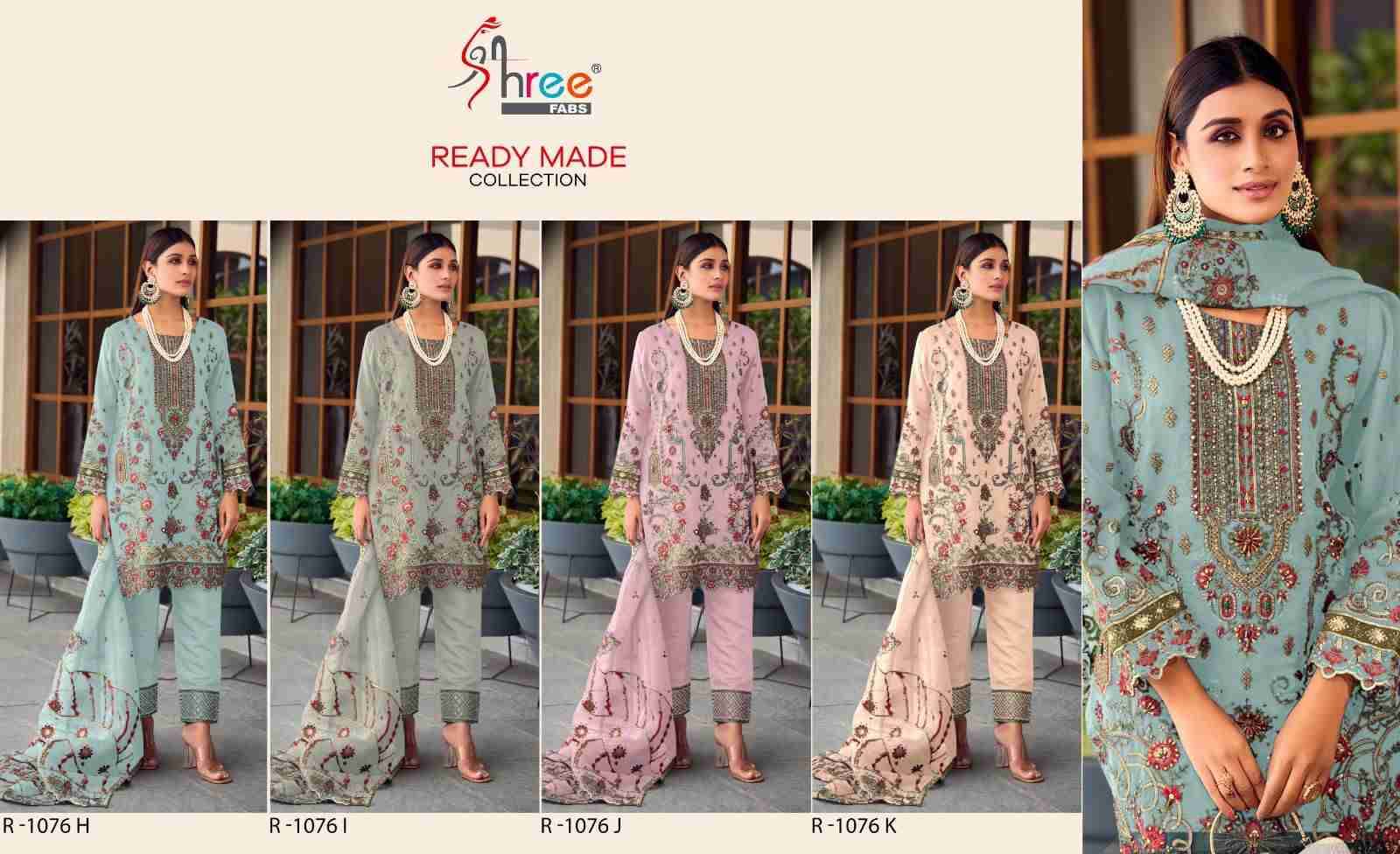 Shree Fabs Hit Design R-1076 Colours Vol-3 By Shree Fabs R-1076-H To R-1076-K Series Pakistani Suits Beautiful Fancy Colorful Stylish Party Wear & Occasional Wear Pure Organza Embroidered Dresses At Wholesale Price