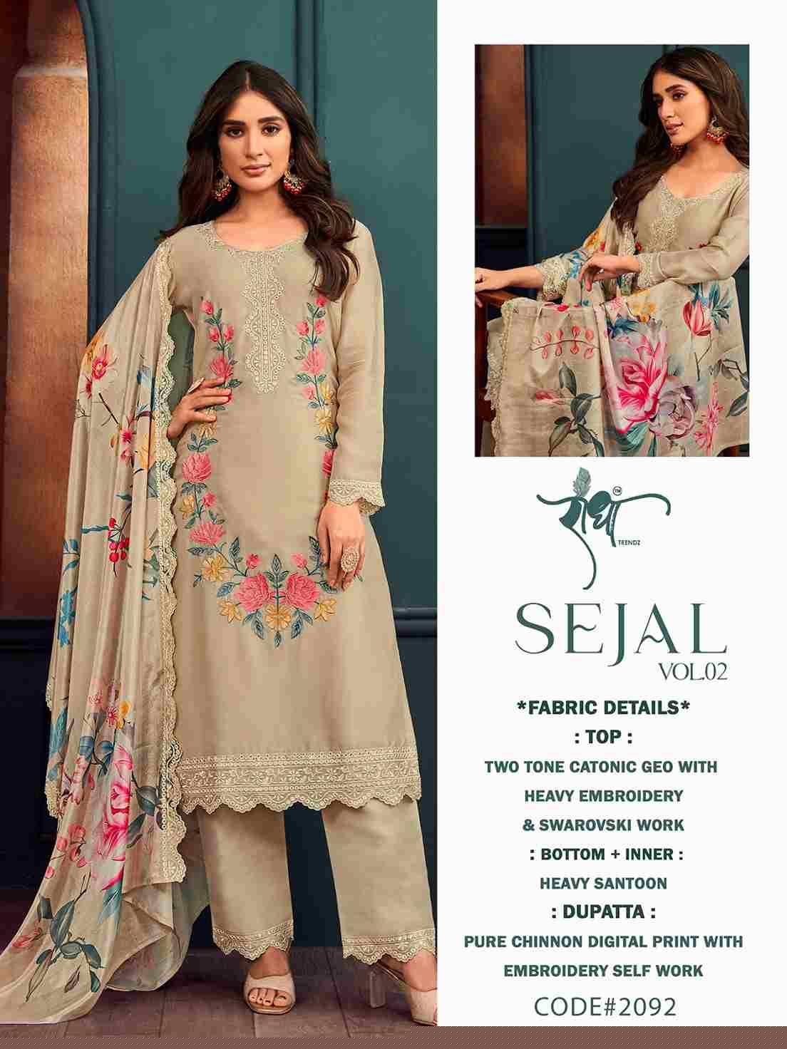 Sejal Vol-2 By Radha Trendz 2091 To 2094 Series Beautiful Festive Suits Colorful Stylish Fancy Casual Wear & Ethnic Wear Georgette Embroidered Dresses At Wholesale Price
