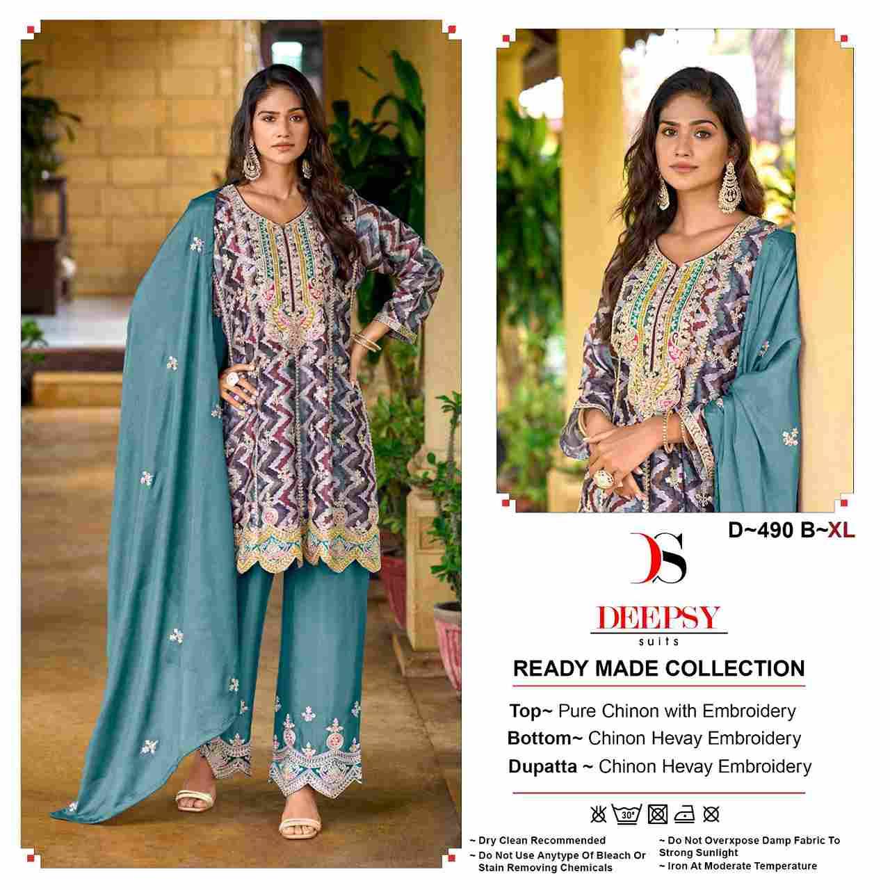 Deepsy Hit Design 490 By Deepsy Suits 490-A To 490-C Series Pakistani Suits Beautiful Fancy Colorful Stylish Party Wear & Occasional Wear Pure Chinnon Embroidered Dresses At Wholesale Price