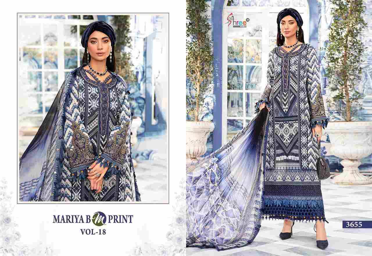 Mariya B Mprint Vol-18 By Shree Fabs 3655 To 3660 Series Beautiful Pakistani Suits Colorful Stylish Fancy Casual Wear & Ethnic Wear Pure Cotton Embroidered Dresses At Wholesale Price