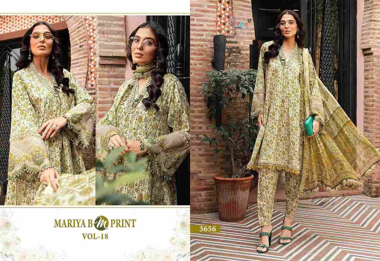 Mariya B Mprint Vol-18 By Shree Fabs 3655 To 3660 Series Beautiful Pakistani Suits Colorful Stylish Fancy Casual Wear & Ethnic Wear Pure Cotton Embroidered Dresses At Wholesale Price