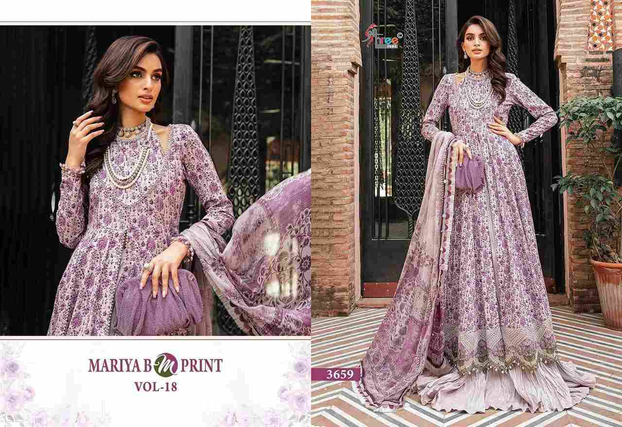 Mariya B Mprint Vol-18 By Shree Fabs 3655 To 3660 Series Beautiful Pakistani Suits Colorful Stylish Fancy Casual Wear & Ethnic Wear Pure Cotton Embroidered Dresses At Wholesale Price