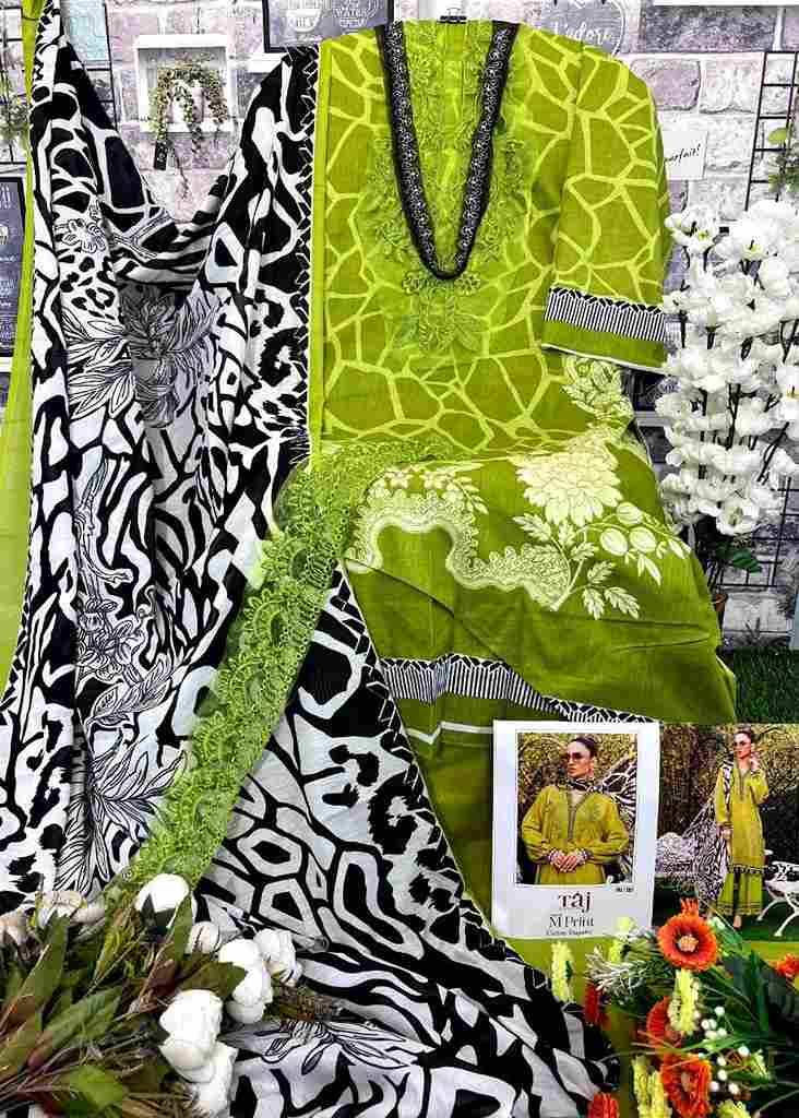 Taj Hit Design 201 By Taj Creation Beautiful Pakistani Suits Colorful Stylish Fancy Casual Wear & Ethnic Wear Pure Cotton Print With Embroidered Dresses At Wholesale Price