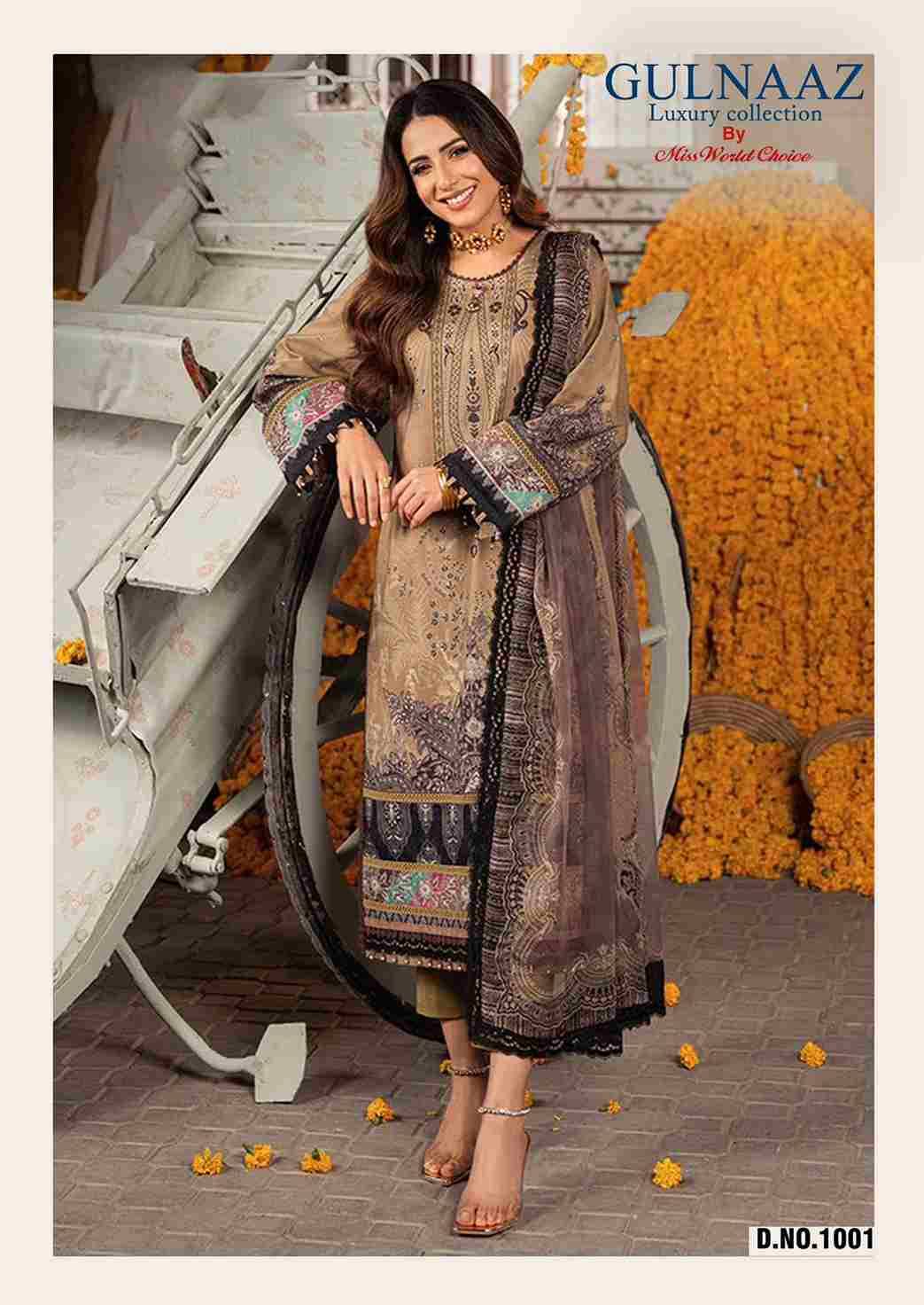 Gulnaaz Vol-1 By Miss World Choice 1001 To 1006 Series Beautiful Festive Suits Colorful Stylish Fancy Casual Wear & Ethnic Wear Pure Cotton Embroidered Dresses At Wholesale Price