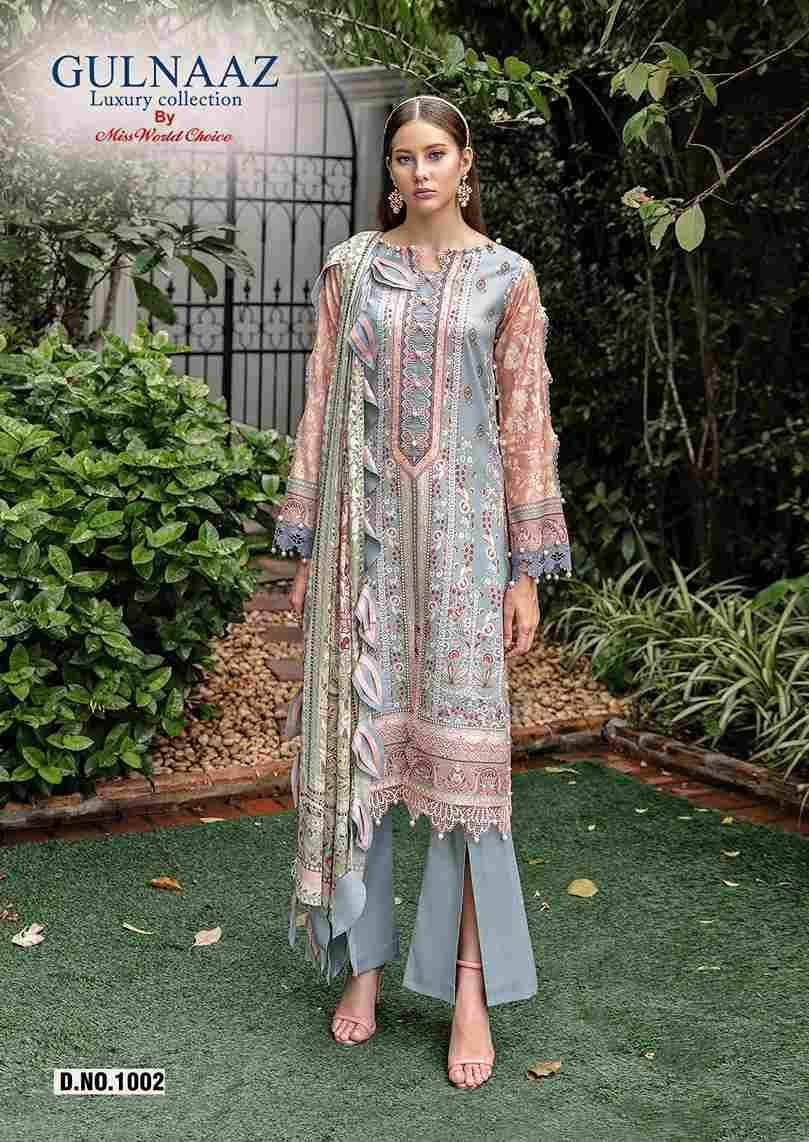 Gulnaaz Vol-1 By Miss World Choice 1001 To 1006 Series Beautiful Festive Suits Colorful Stylish Fancy Casual Wear & Ethnic Wear Pure Cotton Embroidered Dresses At Wholesale Price
