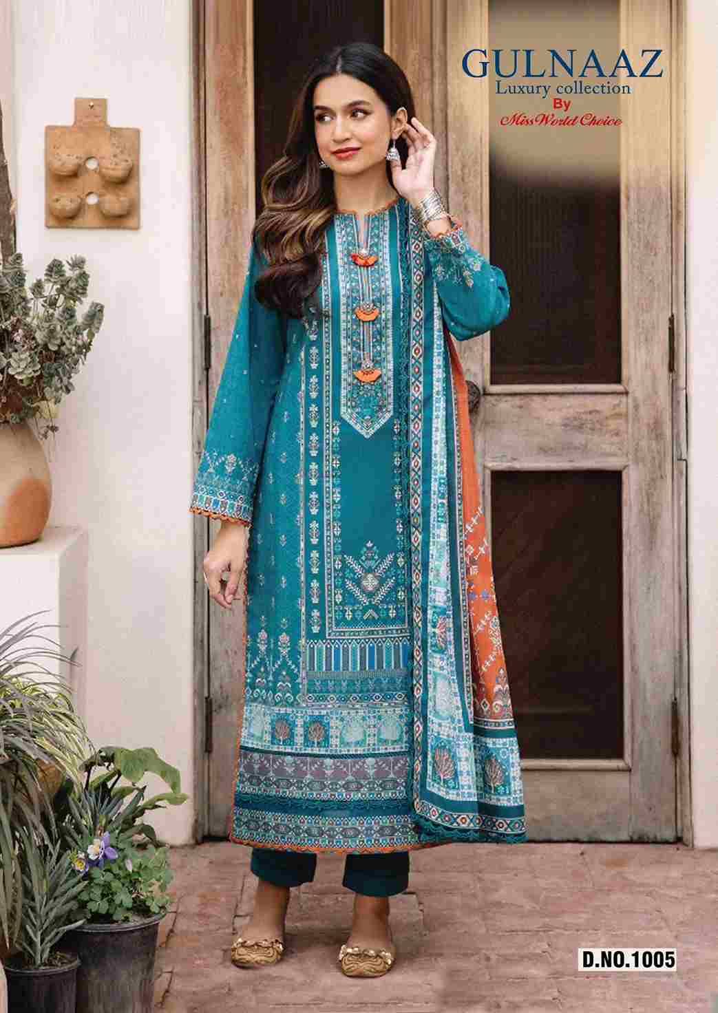 Gulnaaz Vol-1 By Miss World Choice 1001 To 1006 Series Beautiful Festive Suits Colorful Stylish Fancy Casual Wear & Ethnic Wear Pure Cotton Embroidered Dresses At Wholesale Price