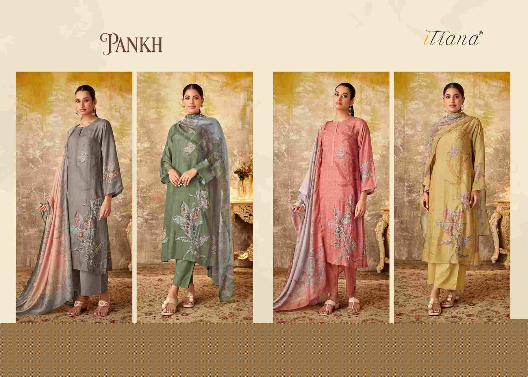Pankh By Itrana Beautiful Festive Suits Colorful Stylish Fancy Casual Wear & Ethnic Wear Muslin Silk Dresses At Wholesale Price