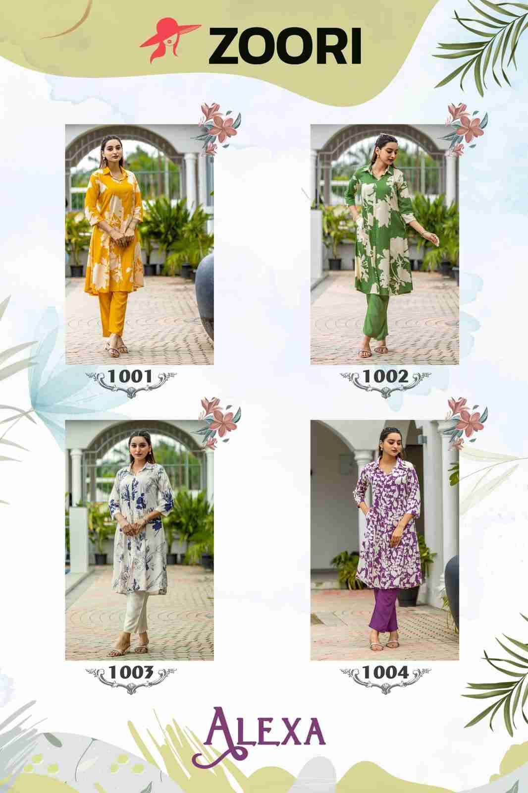 Alexa By Zoori 1001 To 1004 Series Designer Stylish Fancy Colorful Beautiful Party Wear & Ethnic Wear Collection Rayon Print Co-Ord At Wholesale Price
