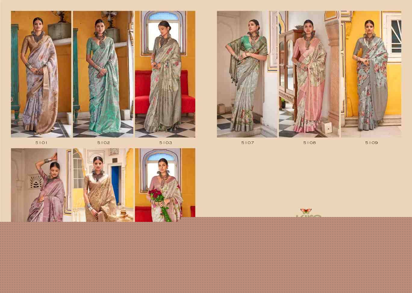 Kaarikaa By Kira 5101 To 5109 Series Indian Traditional Wear Collection Beautiful Stylish Fancy Colorful Party Wear & Occasional Wear Silk Sarees At Wholesale Price
