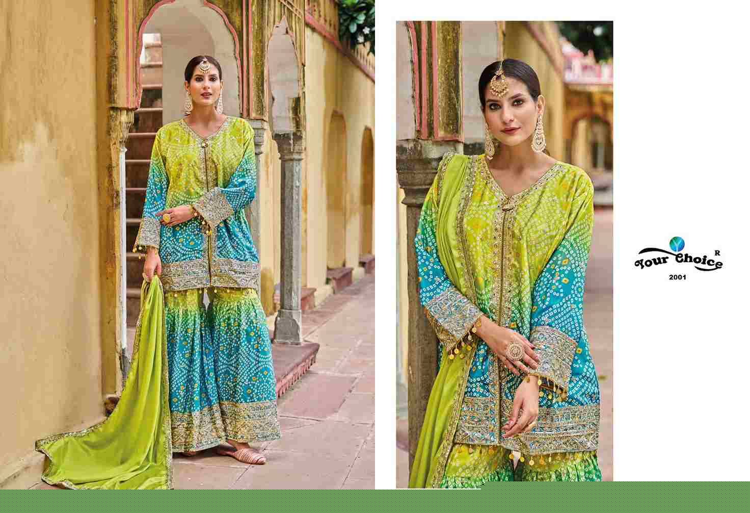 Molly By Your Choice 2001 To 2002 Series Sharara Suits Beautiful Fancy Colorful Stylish Party Wear & Occasional Wear Pure Chinnon Dresses At Wholesale Price