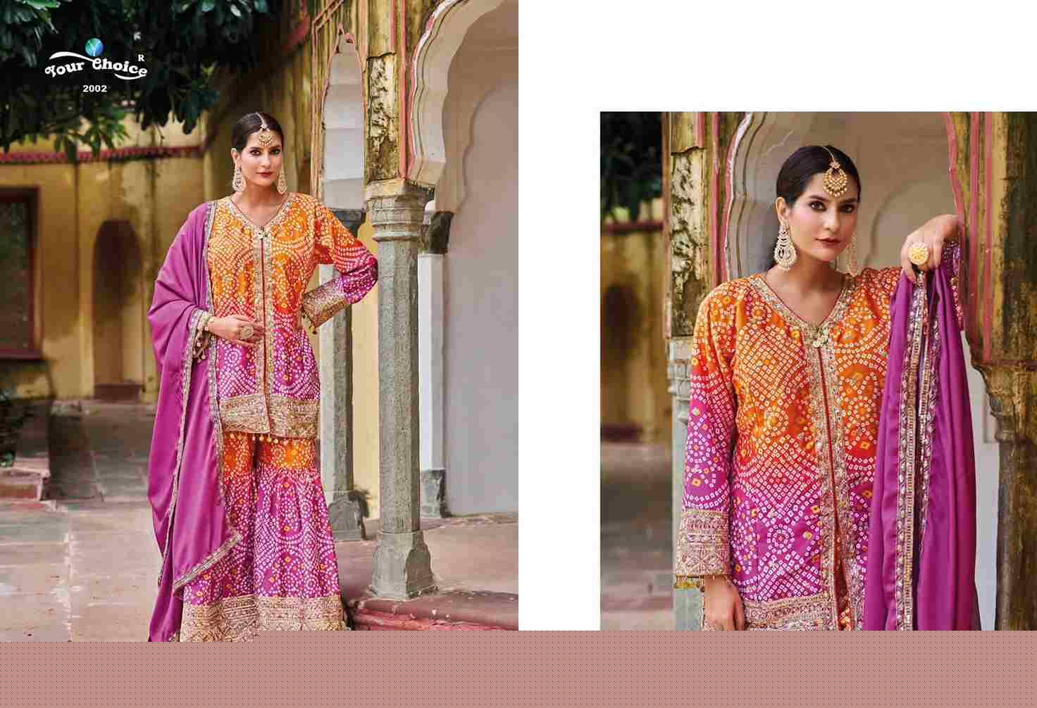Molly By Your Choice 2001 To 2002 Series Sharara Suits Beautiful Fancy Colorful Stylish Party Wear & Occasional Wear Pure Chinnon Dresses At Wholesale Price