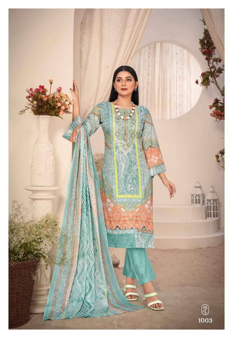 Naira Vol-1 By Saanvi Trends 1001 To 1008 Series Beautiful Suits Colorful Stylish Fancy Casual Wear & Ethnic Wear Pure Lawn Cotton Print Dresses At Wholesale Price