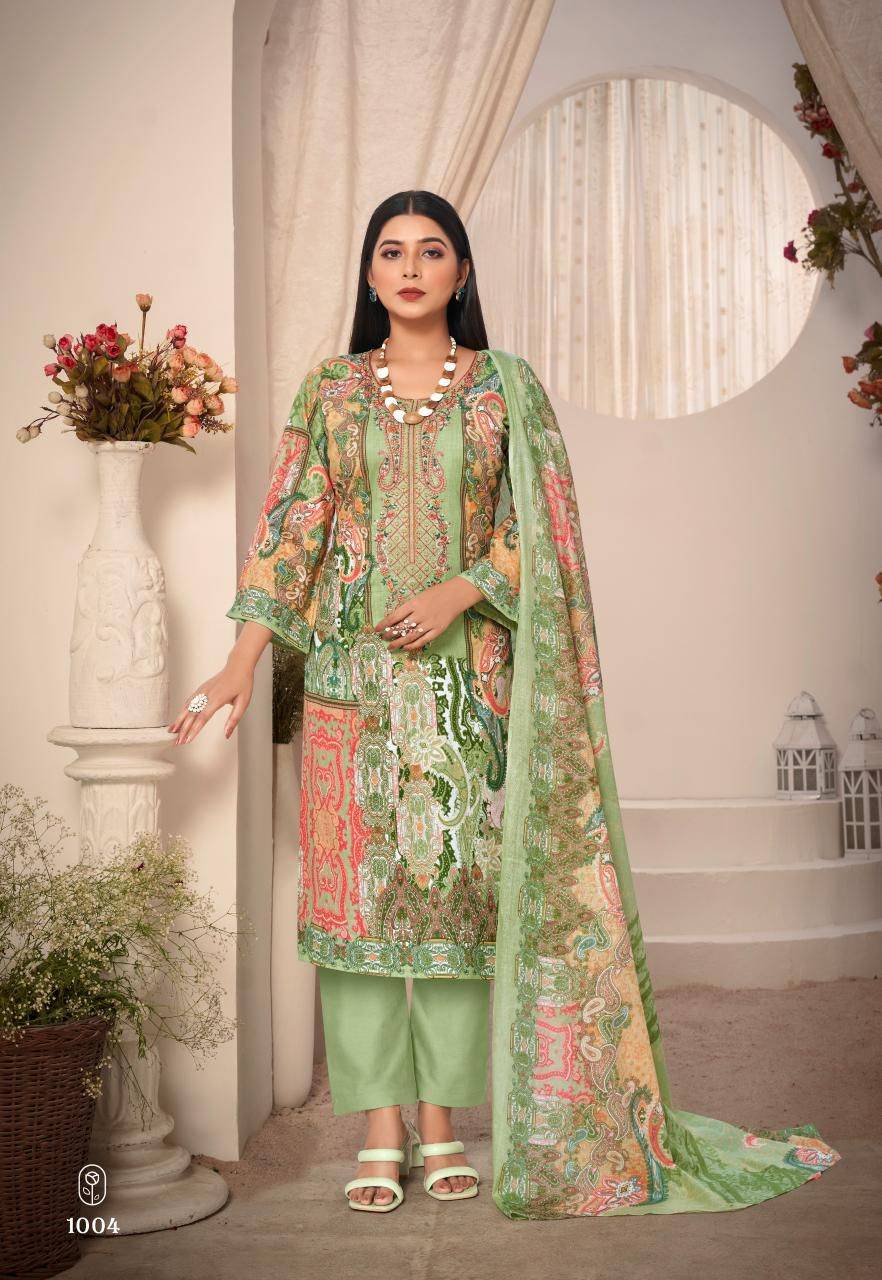 Naira Vol-1 By Saanvi Trends 1001 To 1008 Series Beautiful Suits Colorful Stylish Fancy Casual Wear & Ethnic Wear Pure Lawn Cotton Print Dresses At Wholesale Price