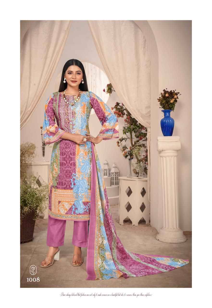 Naira Vol-1 By Saanvi Trends 1001 To 1008 Series Beautiful Suits Colorful Stylish Fancy Casual Wear & Ethnic Wear Pure Lawn Cotton Print Dresses At Wholesale Price