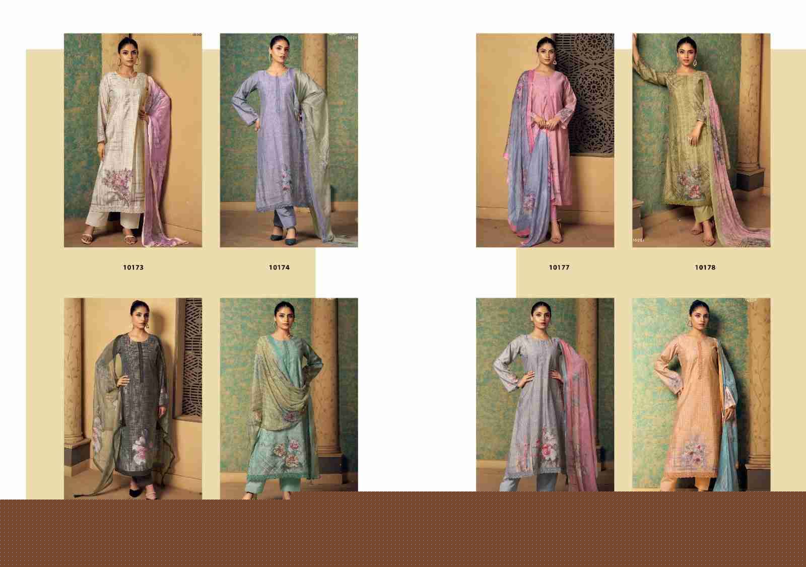 Ahaana By Sadhana Fashion 10173 To 10180 Series Designer Festive Suits Beautiful Fancy Stylish Colorful Party Wear & Occasional Wear Pure Muslin Silk Print Dresses At Wholesale Price