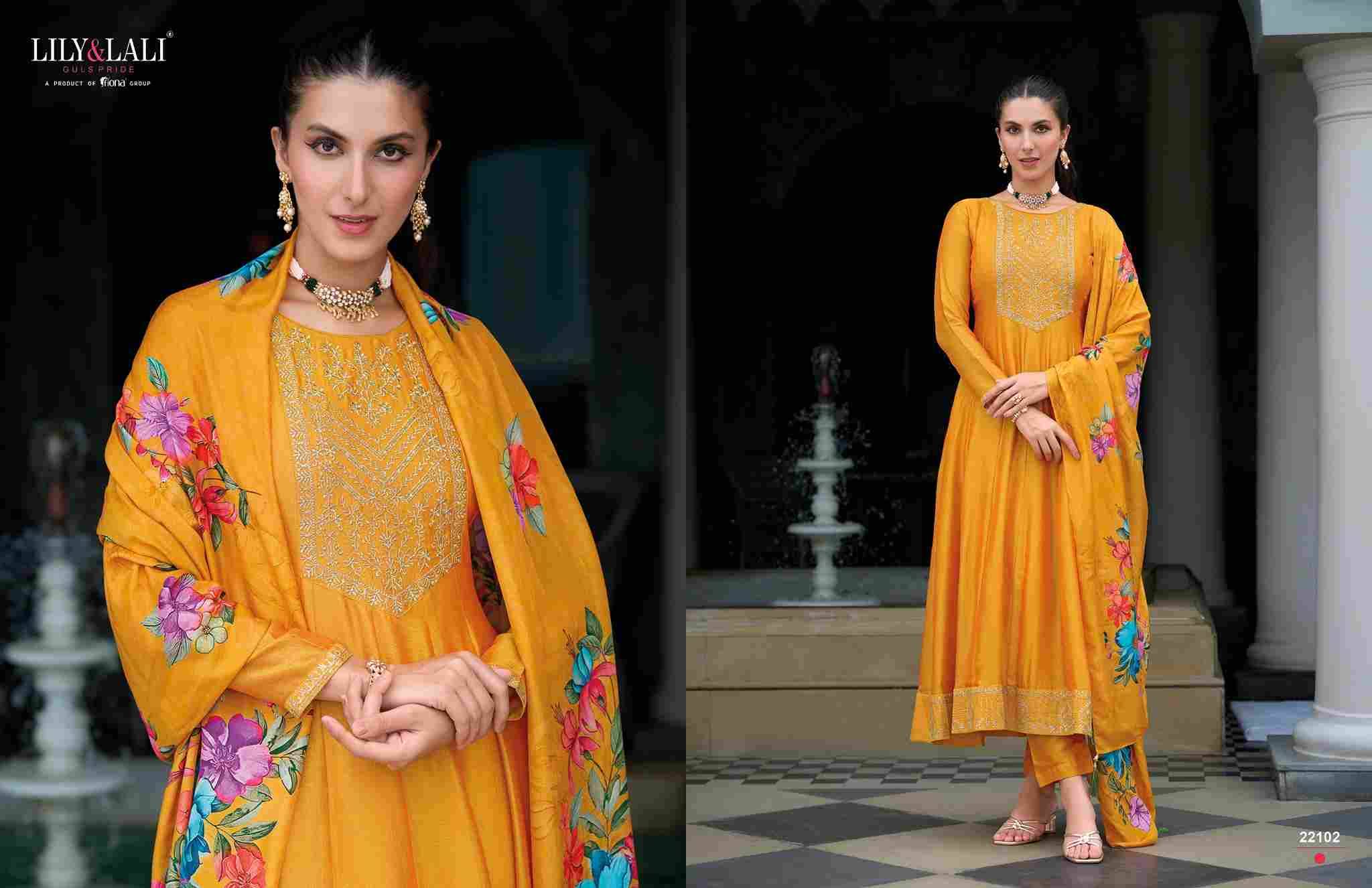 Mallikajaan By Lily And Lali 22101 To 22106 Series Beautiful Festive Suits Colorful Stylish Fancy Casual Wear & Ethnic Wear Viscose Silk Embroidered Dresses At Wholesale Price