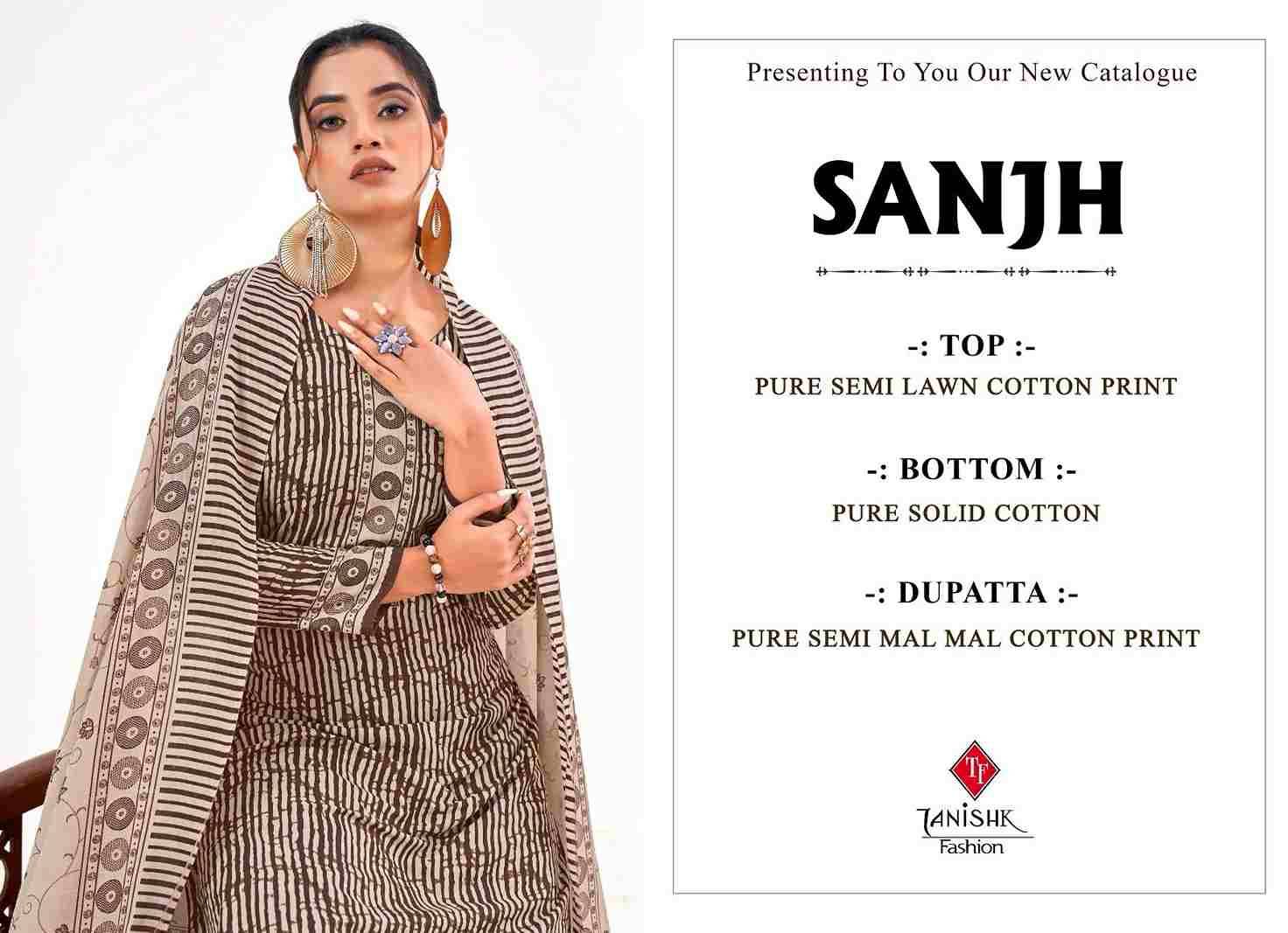 Sanjh By Tanishk Fashion 60001 To 60008 Series Beautiful Suits Stylish Fancy Colorful Casual Wear & Ethnic Wear Collection Pure Lawn Cotton Embroidered Dresses At Wholesale Price