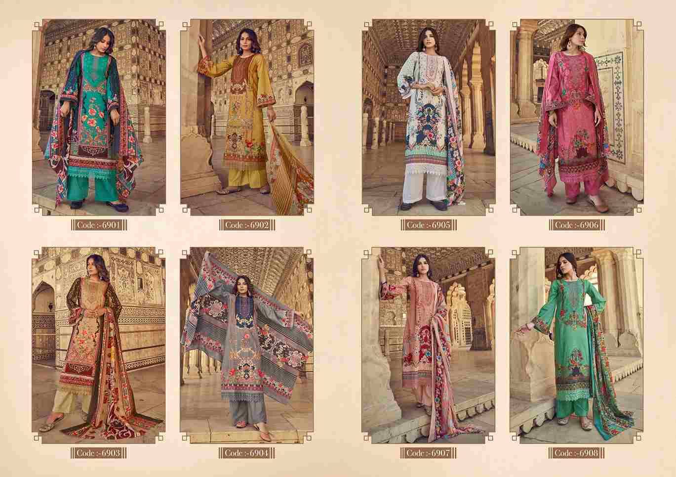 Noor-E-Jahan By Kesari Trendz 6901 To 6908 Series Wholesale Designer Pakistani Suits Collection Beautiful Stylish Fancy Colorful Party Wear & Occasional Wear Pure Lawn Print With Embroidered Dresses At Wholesale Price