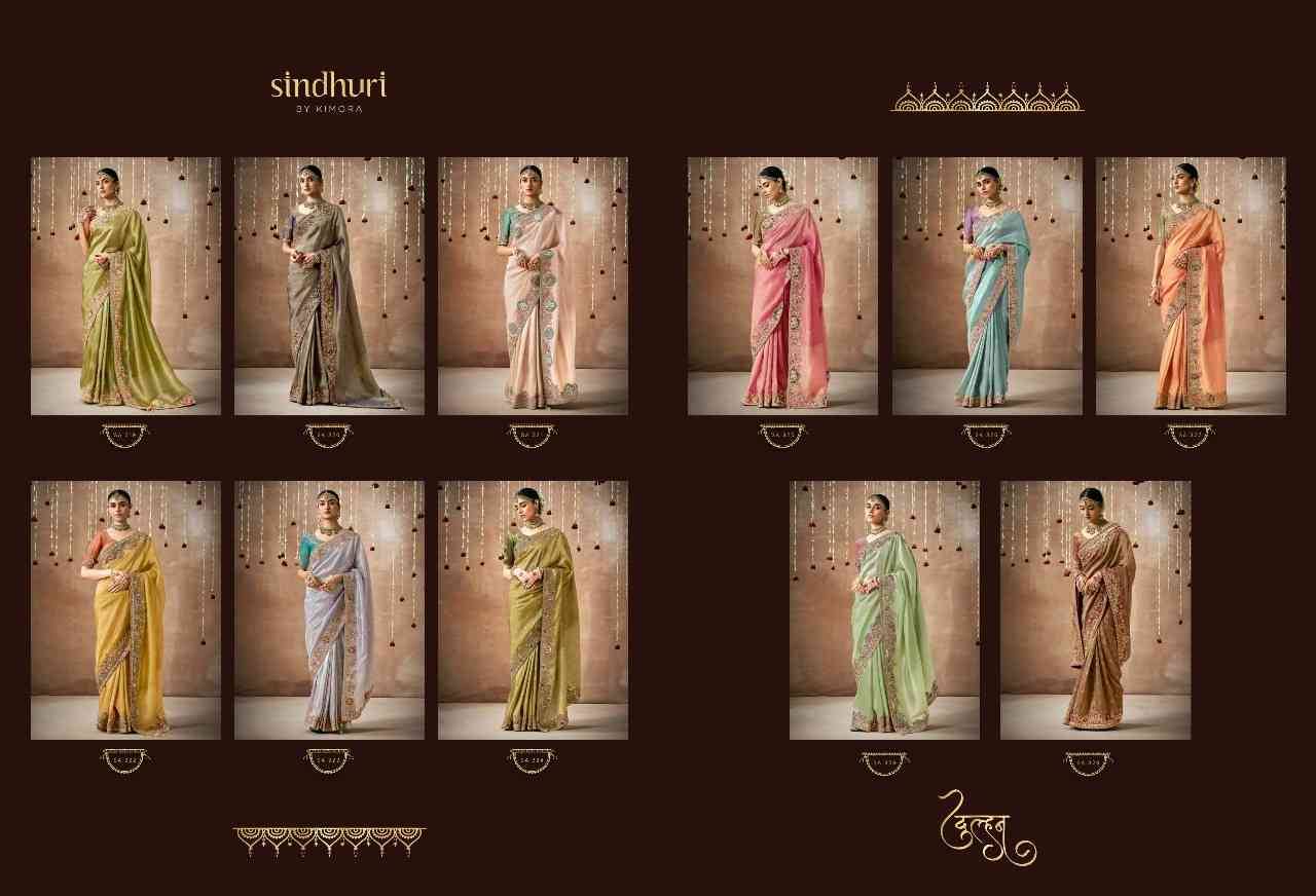 Dulhan By Kimora Fashion 319 To 329 Series Indian Traditional Wear Collection Beautiful Stylish Fancy Colorful Party Wear & Occasional Wear Organza Silk Sarees At Wholesale Price