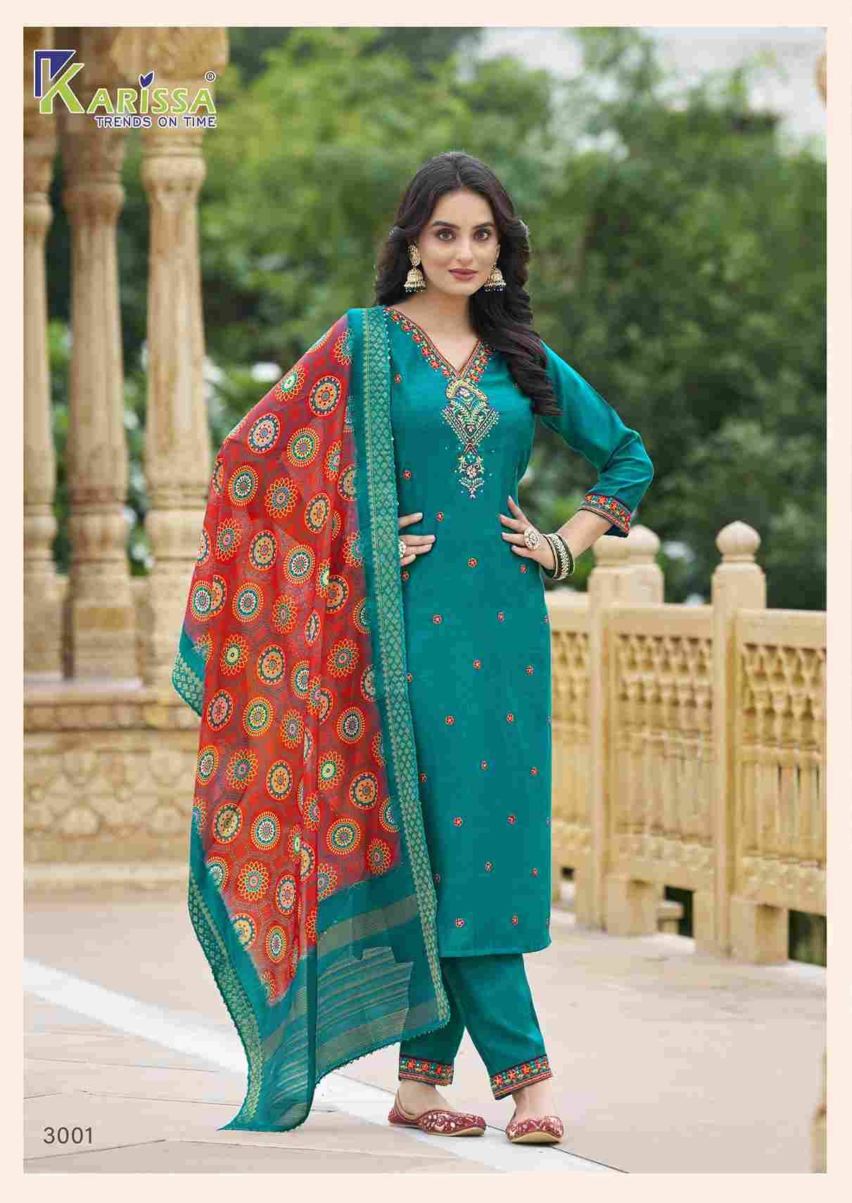Nora Vol-3 By Karissa 3001 To 3006 Series Beautiful Stylish Festive Suits Fancy Colorful Casual Wear & Ethnic Wear & Ready To Wear Pure Viscose Dresses At Wholesale Price