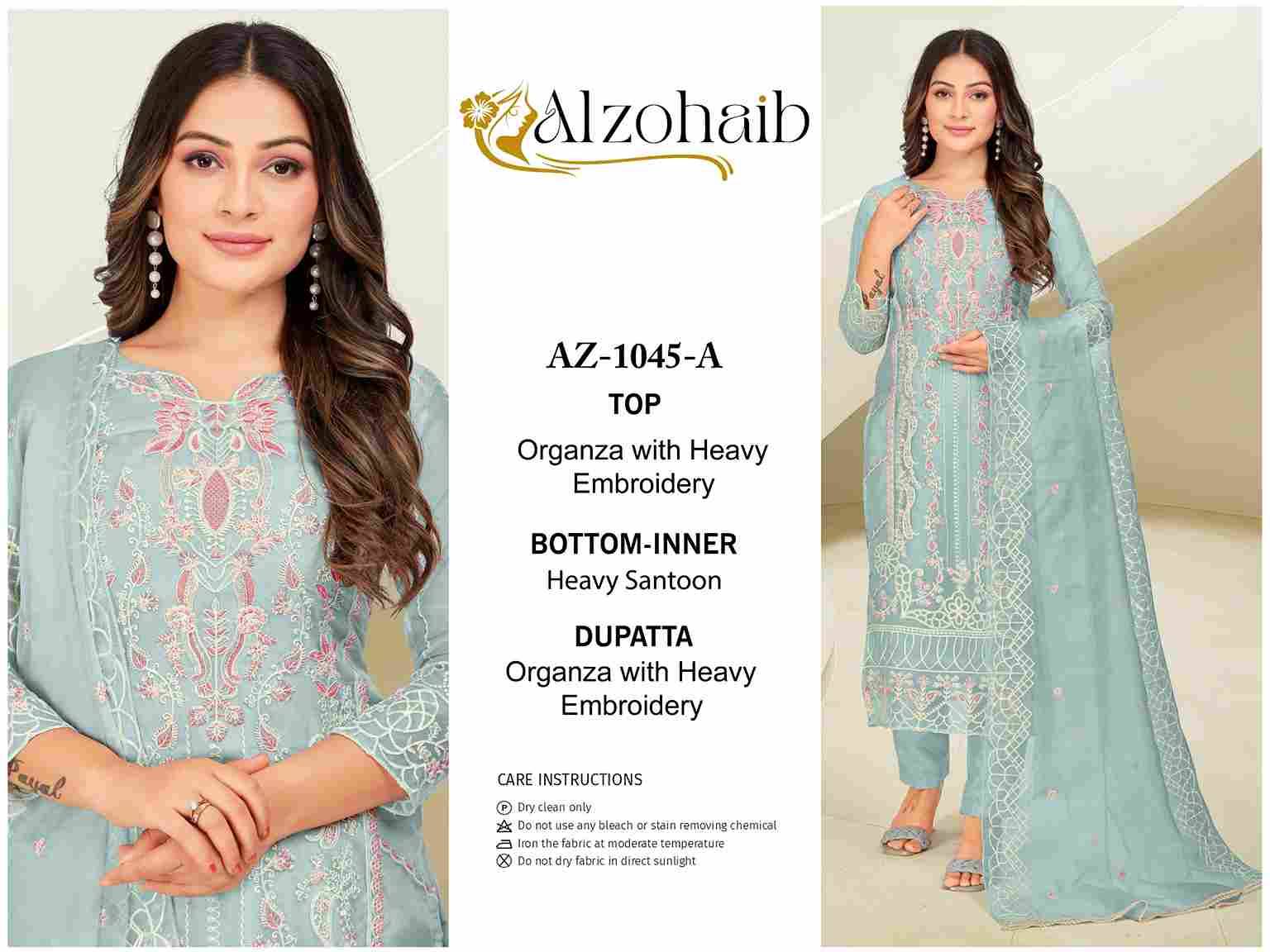 Alzohaib-1045 Colours By Alzohaib 1045-A To 1045-D Series Wholesale Designer Pakistani Suits Collection Beautiful Stylish Fancy Colorful Party Wear & Occasional Wear Organza Dresses At Wholesale Price