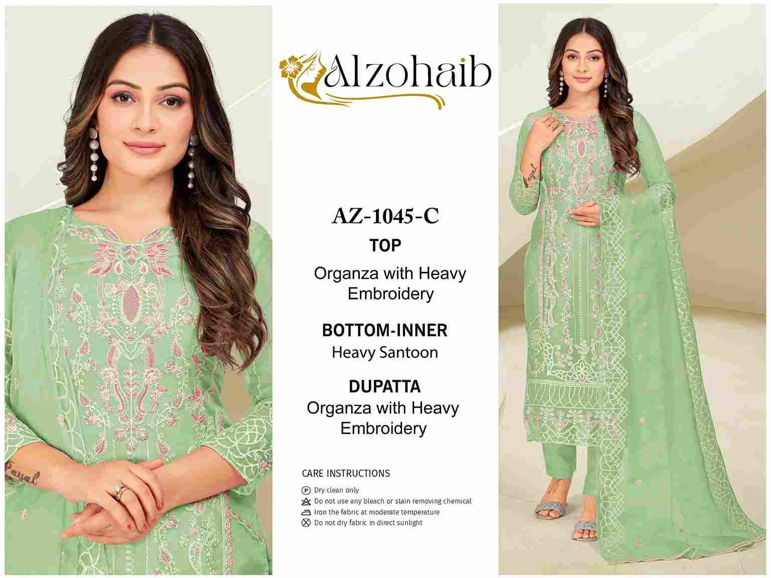 Alzohaib-1045 Colours By Alzohaib 1045-A To 1045-D Series Wholesale Designer Pakistani Suits Collection Beautiful Stylish Fancy Colorful Party Wear & Occasional Wear Organza Dresses At Wholesale Price