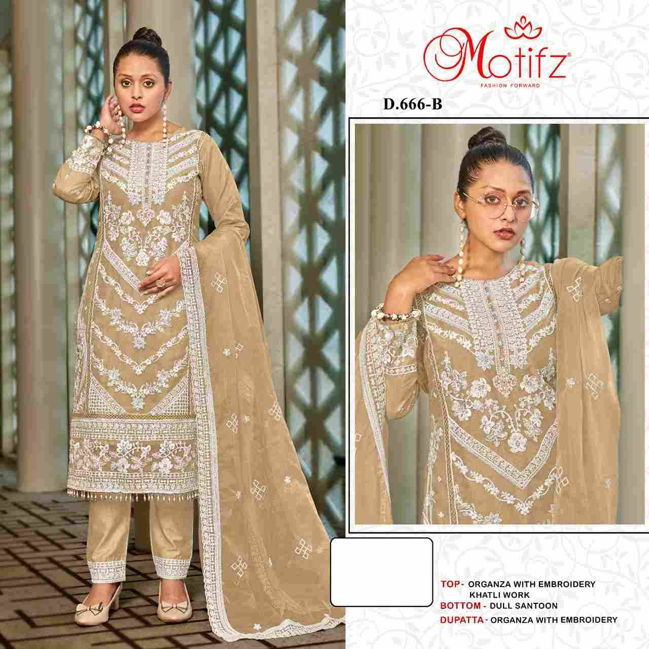 Motifz Hit Design 666 Colours By Motifz 666-A To 666-D Series Beautiful Pakistani Suits Colorful Stylish Fancy Casual Wear & Ethnic Wear Organza Dresses At Wholesale Price