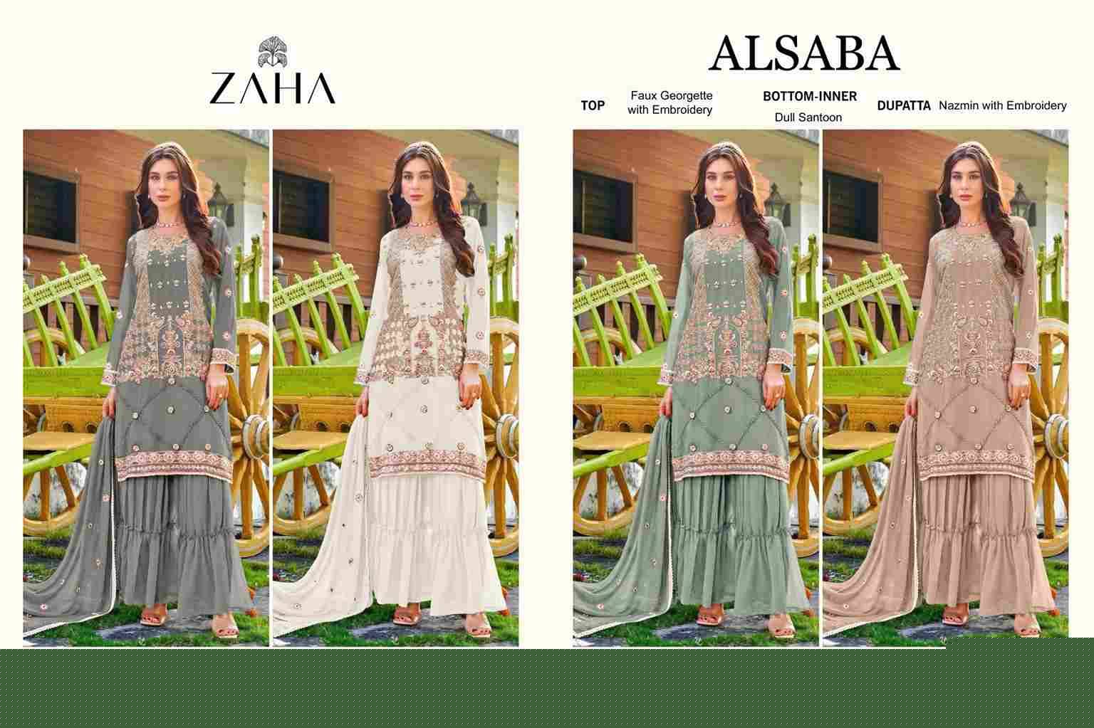 Alsaba By Zaha 10346-A To 10346-D Series Designer Pakistani Suits Beautiful Fancy Stylish Colorful Party Wear & Occasional Wear Faux Georgette With Embroidery Dresses At Wholesale Price