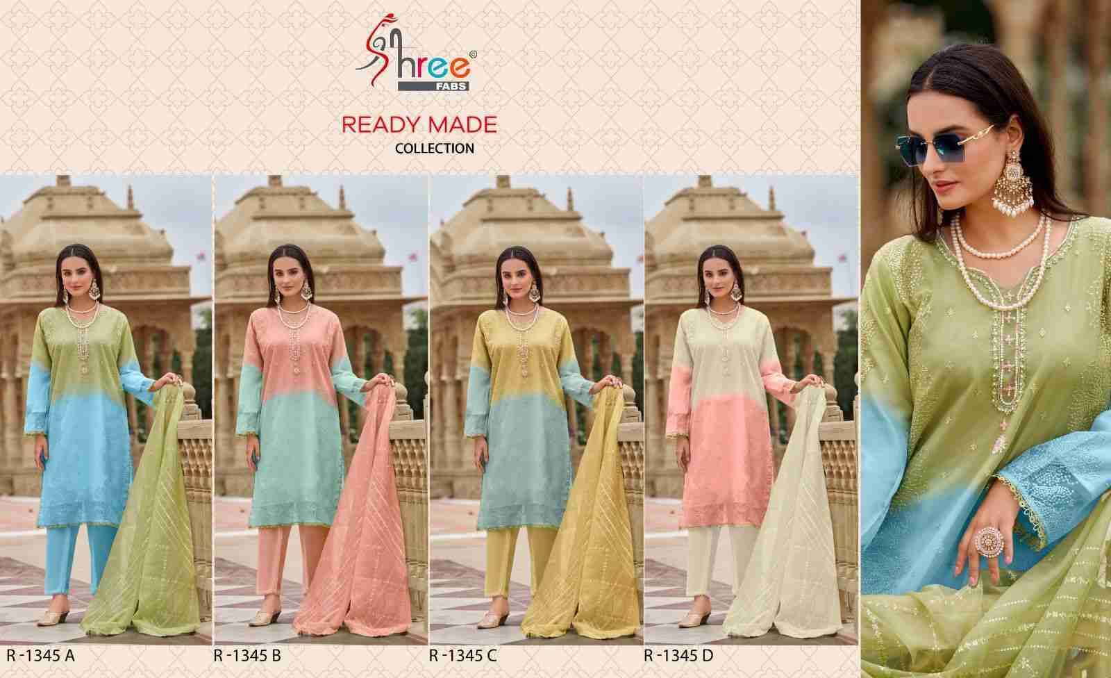 Shree Fabs Hit Design R-1345 Colours By Shree Fabs R-1345-A To R-1345-D Series Beautiful Pakistani Suits Stylish Fancy Colorful Party Wear & Occasional Wear Organza Embroidered Dresses At Wholesale Price