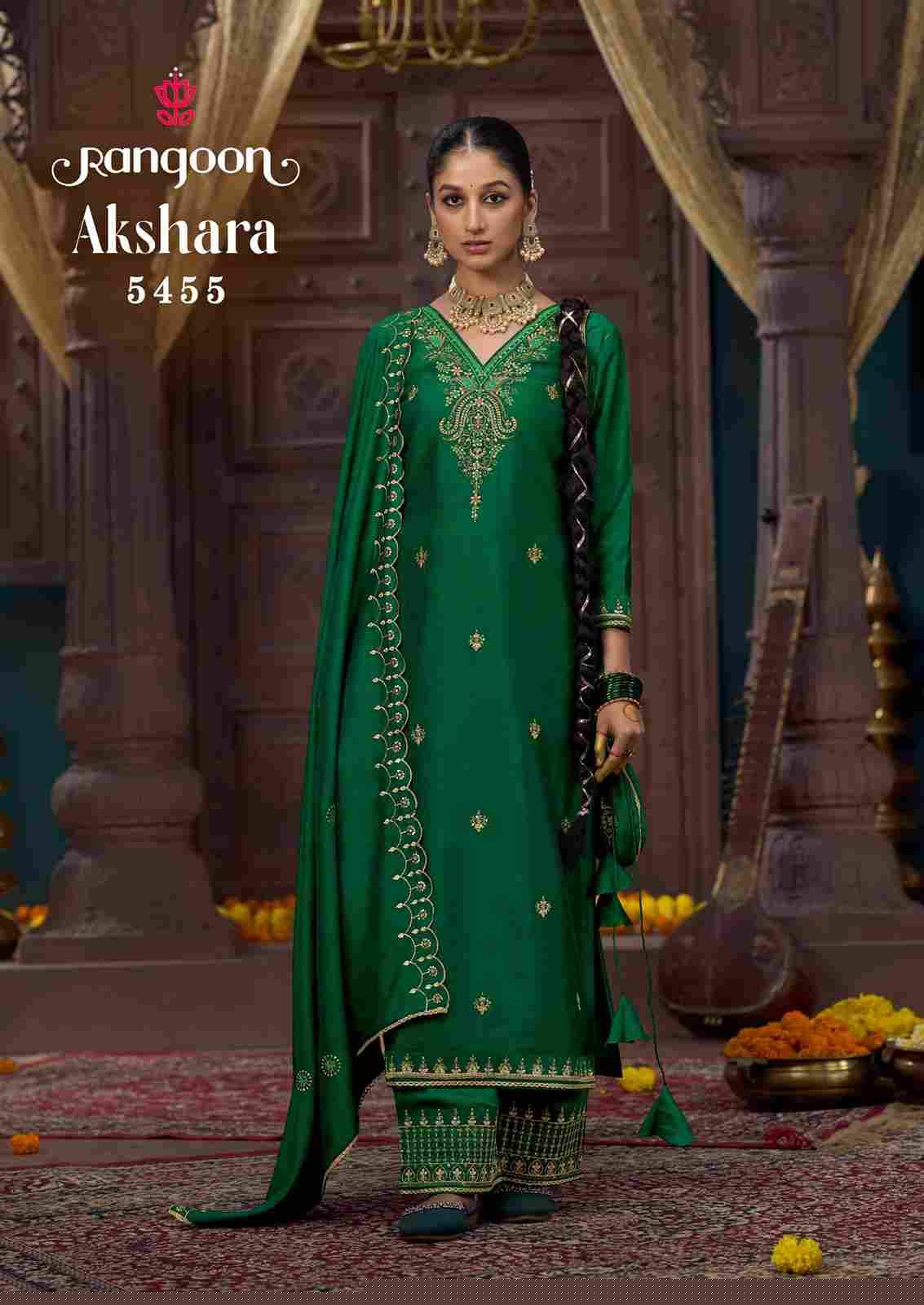 Akshara By Rangoon 5451 To 5456 Series Beautiful Festive Suits Stylish Fancy Colorful Casual Wear & Ethnic Wear Silk With Work Dresses At Wholesale Price