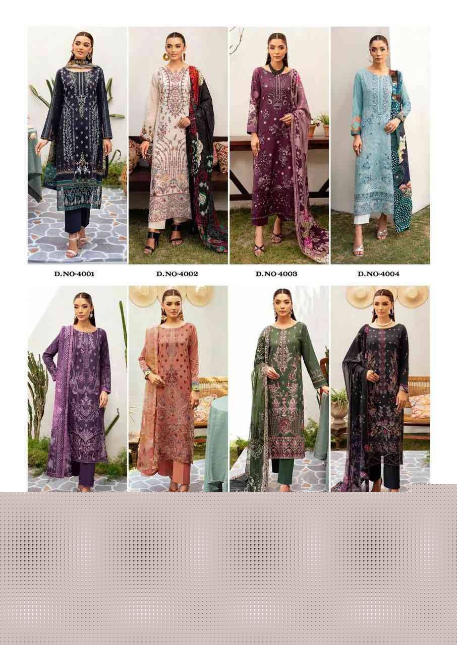 Gulaal Vol-4 By Nand Gopal Print 4001 To 4008 Series Beautiful Festive Suits Colorful Stylish Fancy Casual Wear & Ethnic Wear Pure Cotton Print Dresses At Wholesale Price