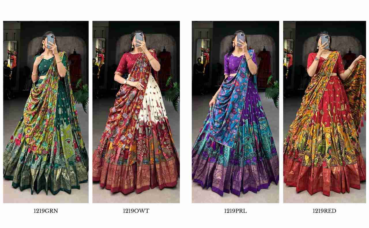 Navratri Lehenga 1219 Colours By Fashid Wholesale 1219-A To 1219-D Series Designer Beautiful Navratri Collection Occasional Wear & Party Wear Tussar Silk Lehengas At Wholesale Price