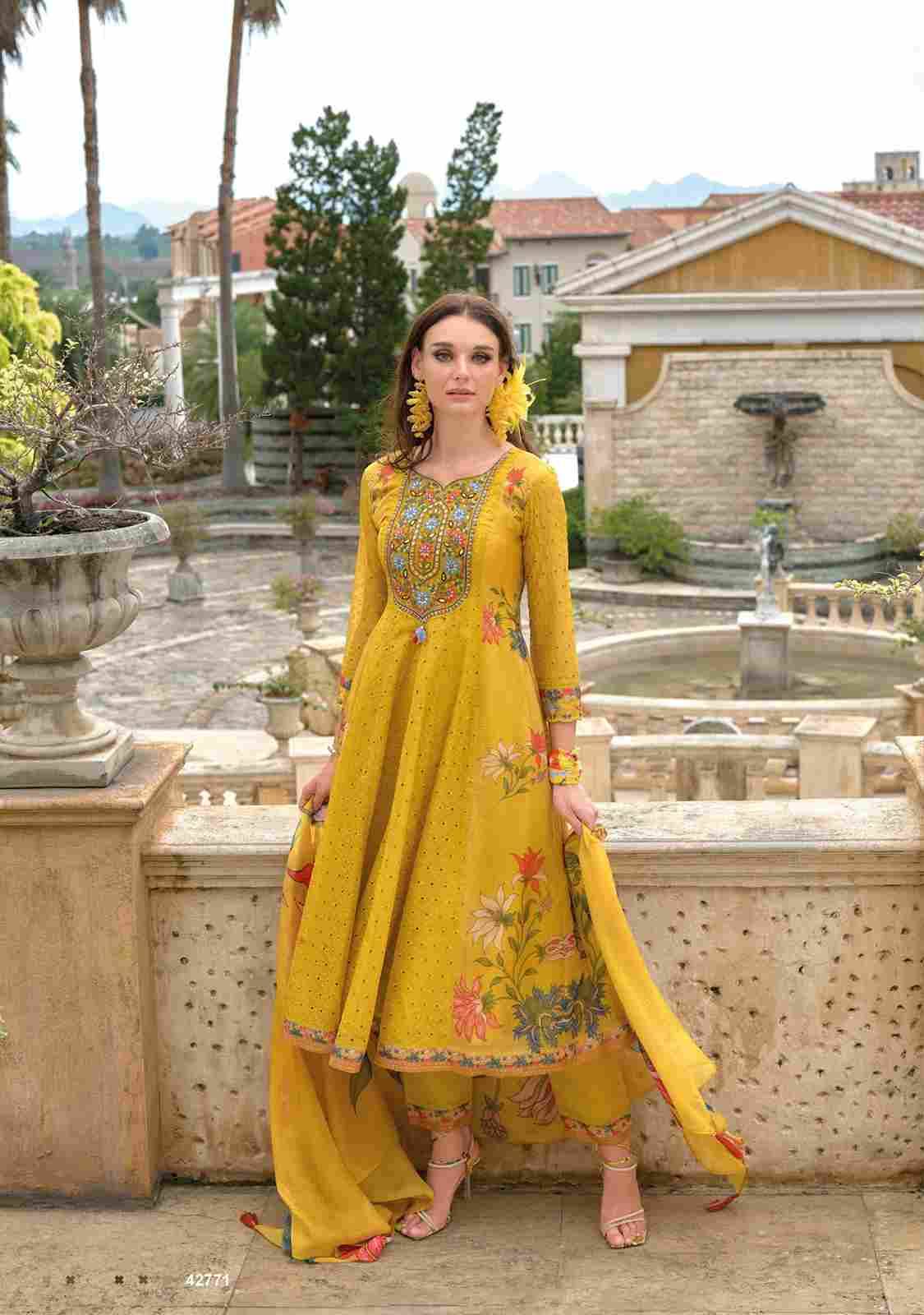 Meraki-24 By Kailee 42771 To 42776 Series Beautiful Stylish Festive Suits Fancy Colorful Casual Wear & Ethnic Wear & Ready To Wear Pure Organza Dresses At Wholesale Price