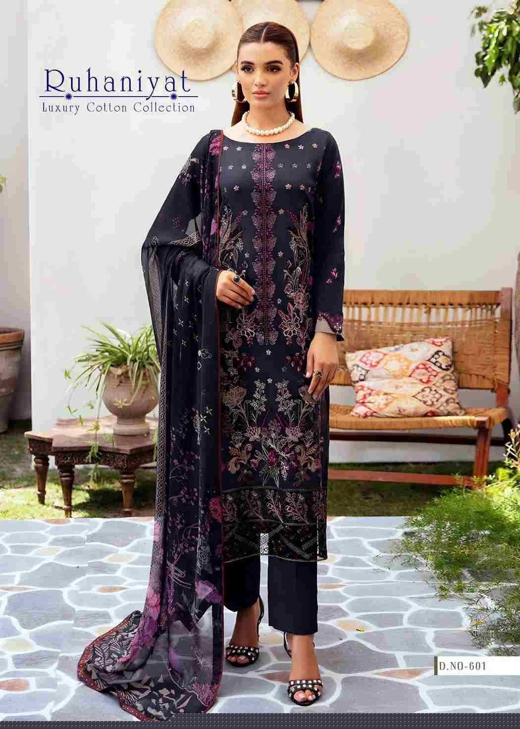 Ruhaniyat Vol-6 By Fashid Wholesale 601 To 606 Series Beautiful Suits Colorful Stylish Fancy Casual Wear & Ethnic Wear Pure Cotton Embroidered Dresses At Wholesale Price