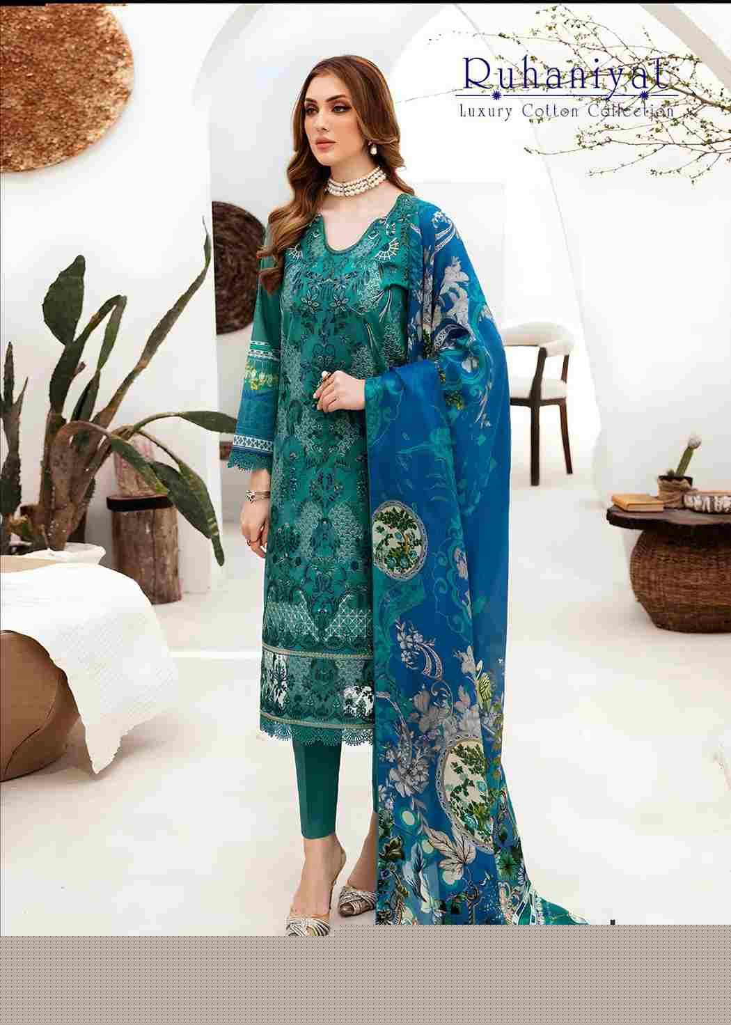 Ruhaniyat Vol-6 By Fashid Wholesale 601 To 606 Series Beautiful Suits Colorful Stylish Fancy Casual Wear & Ethnic Wear Pure Cotton Embroidered Dresses At Wholesale Price